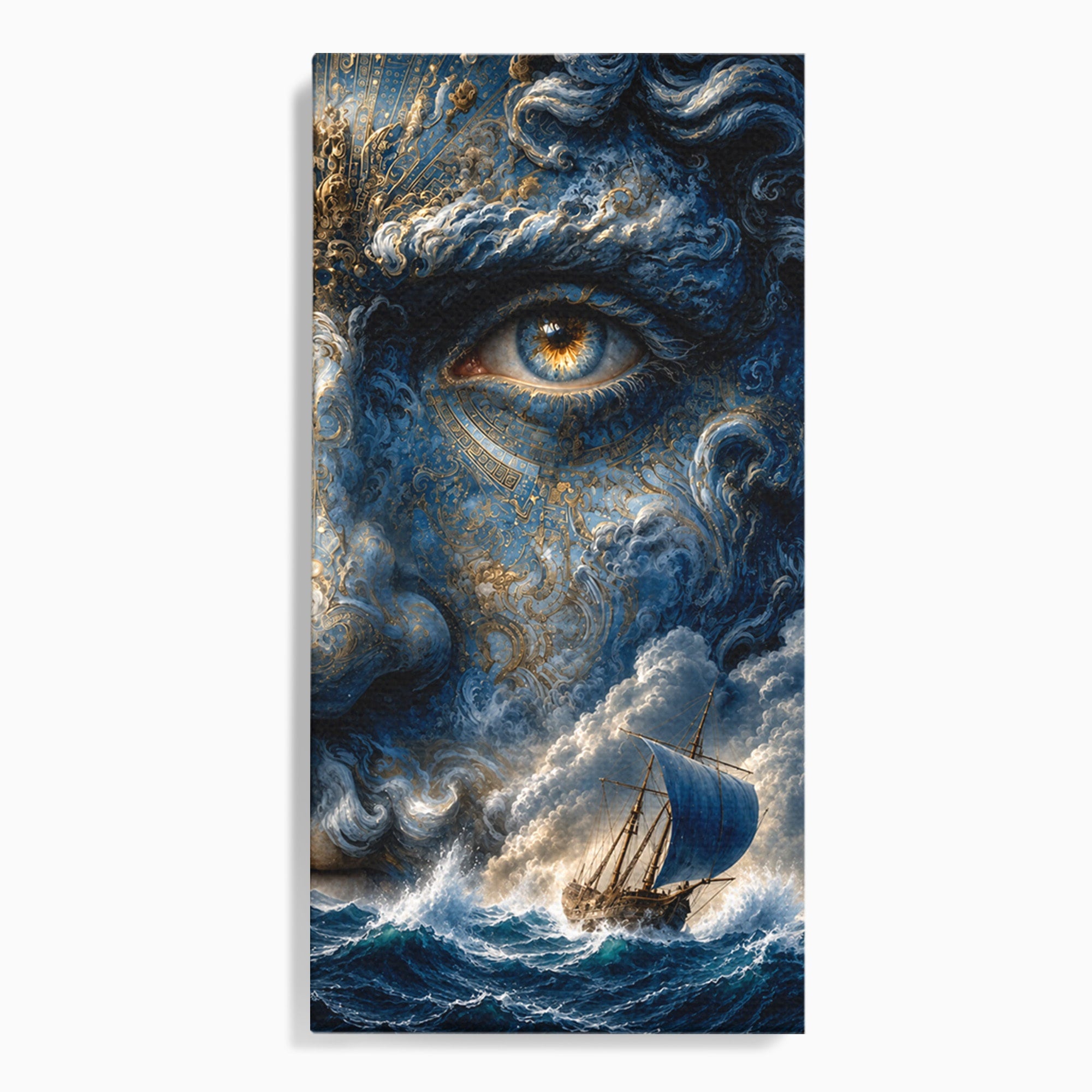 Tablou Canvas Premium LuxCanva® T1006, Zeul Marii, Natura, Mare, Vas, Mitologie, Living, Culori Vibrante