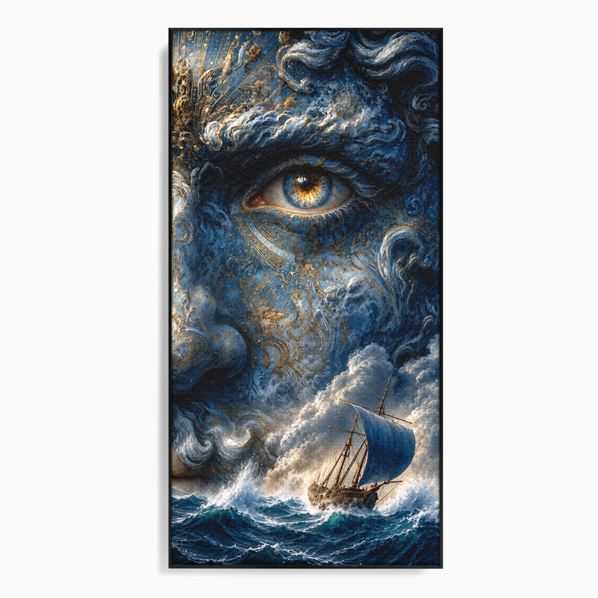 Tablou Canvas Premium LuxCanva® T1006, Zeul Marii, Natura, Mare, Vas, Mitologie, Living, Culori Vibrante