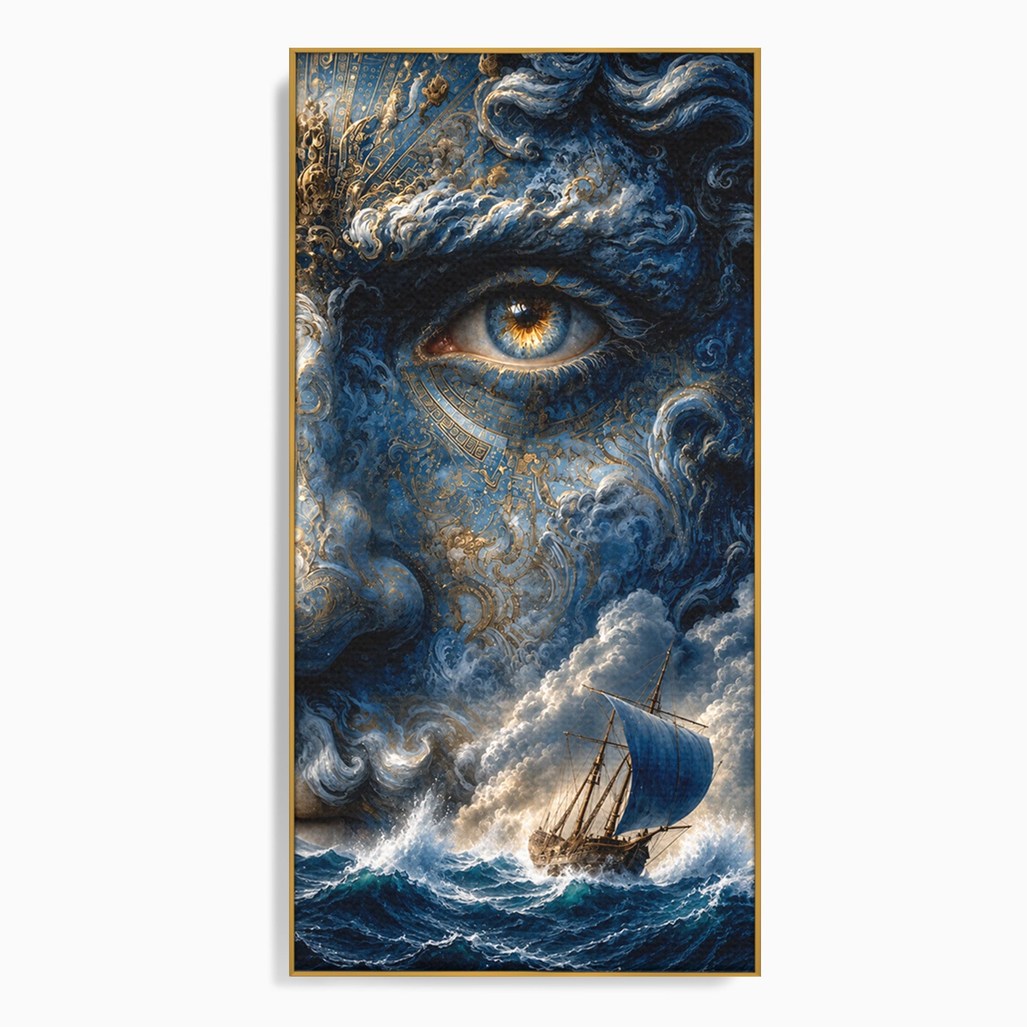 Tablou Canvas Premium LuxCanva® T1006, Zeul Marii, Natura, Mare, Vas, Mitologie, Living, Culori Vibrante