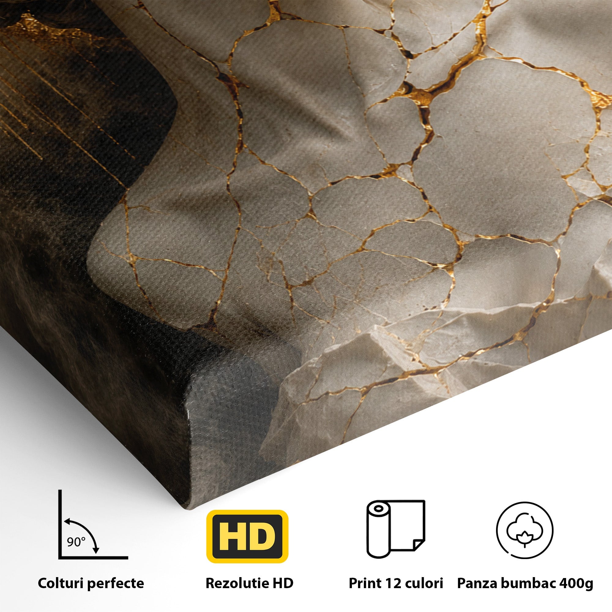 Tablou Canvas Premium LuxCanva® T1009, Frumusetea Kintsugi, Femeie, Statue, Kintsugi, Arta, Dormitor, Culori Vibrante