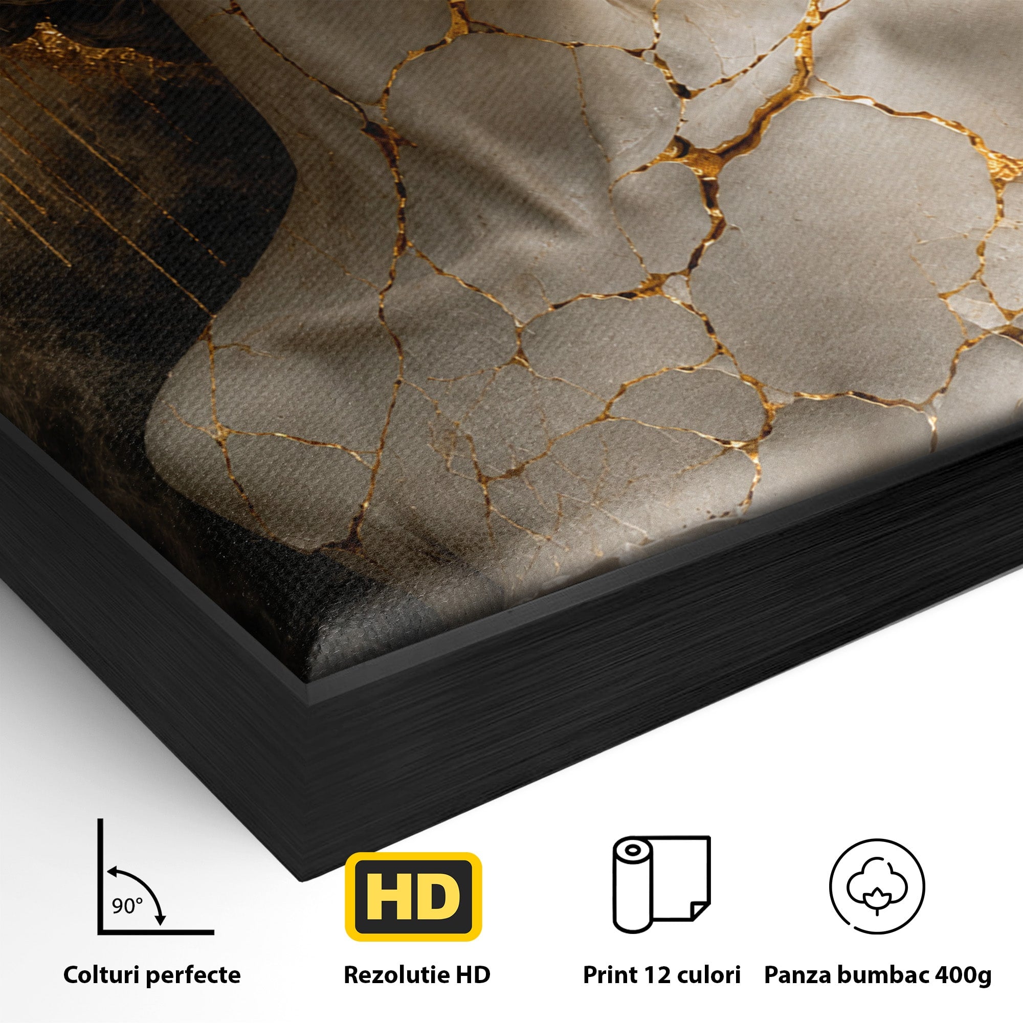 Tablou Canvas Premium LuxCanva® T1009, Frumusetea Kintsugi, Femeie, Statue, Kintsugi, Arta, Dormitor, Culori Vibrante