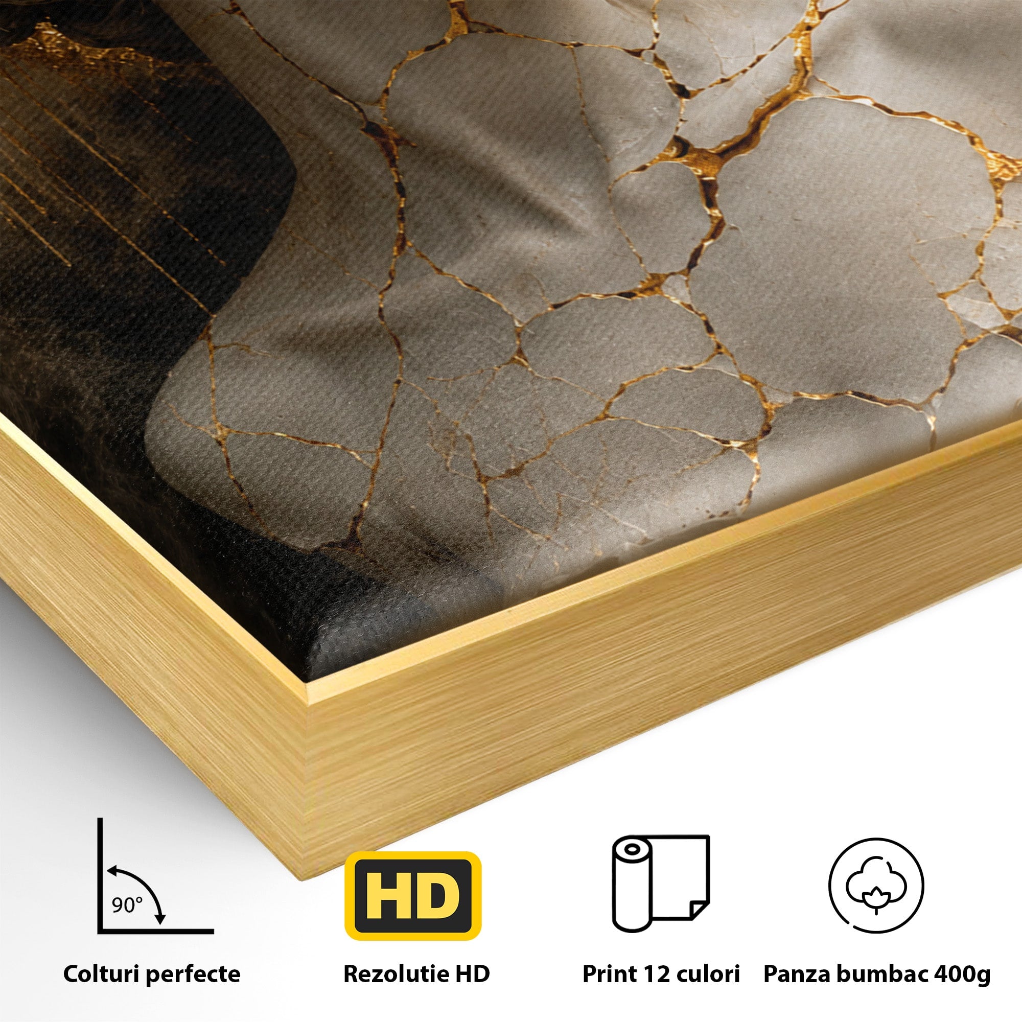 Tablou Canvas Premium LuxCanva® T1009, Frumusetea Kintsugi, Femeie, Statue, Kintsugi, Arta, Dormitor, Culori Vibrante