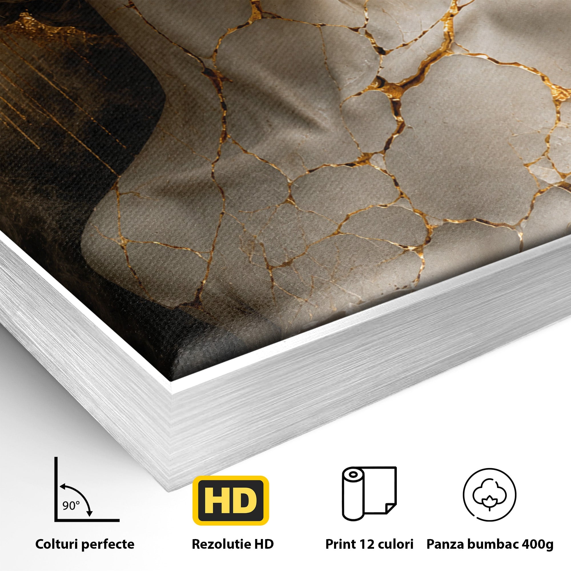 Tablou Canvas Premium LuxCanva® T1009, Frumusetea Kintsugi, Femeie, Statue, Kintsugi, Arta, Dormitor, Culori Vibrante