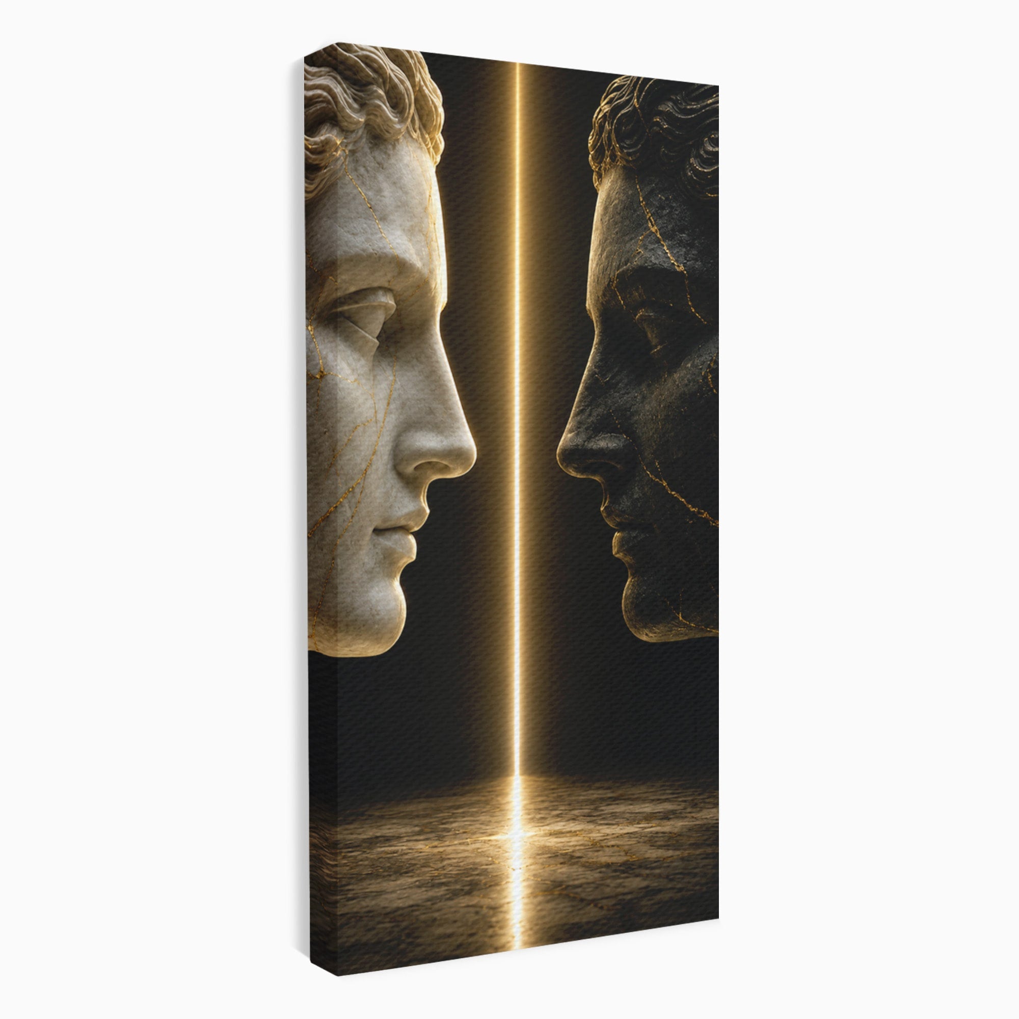 Tablou Canvas Premium LuxCanva® T1010, Confruntarea Statuilor, Statuie, Confruntare, Abstract, Arta Clasica, Dormitor, Culori Vibrante