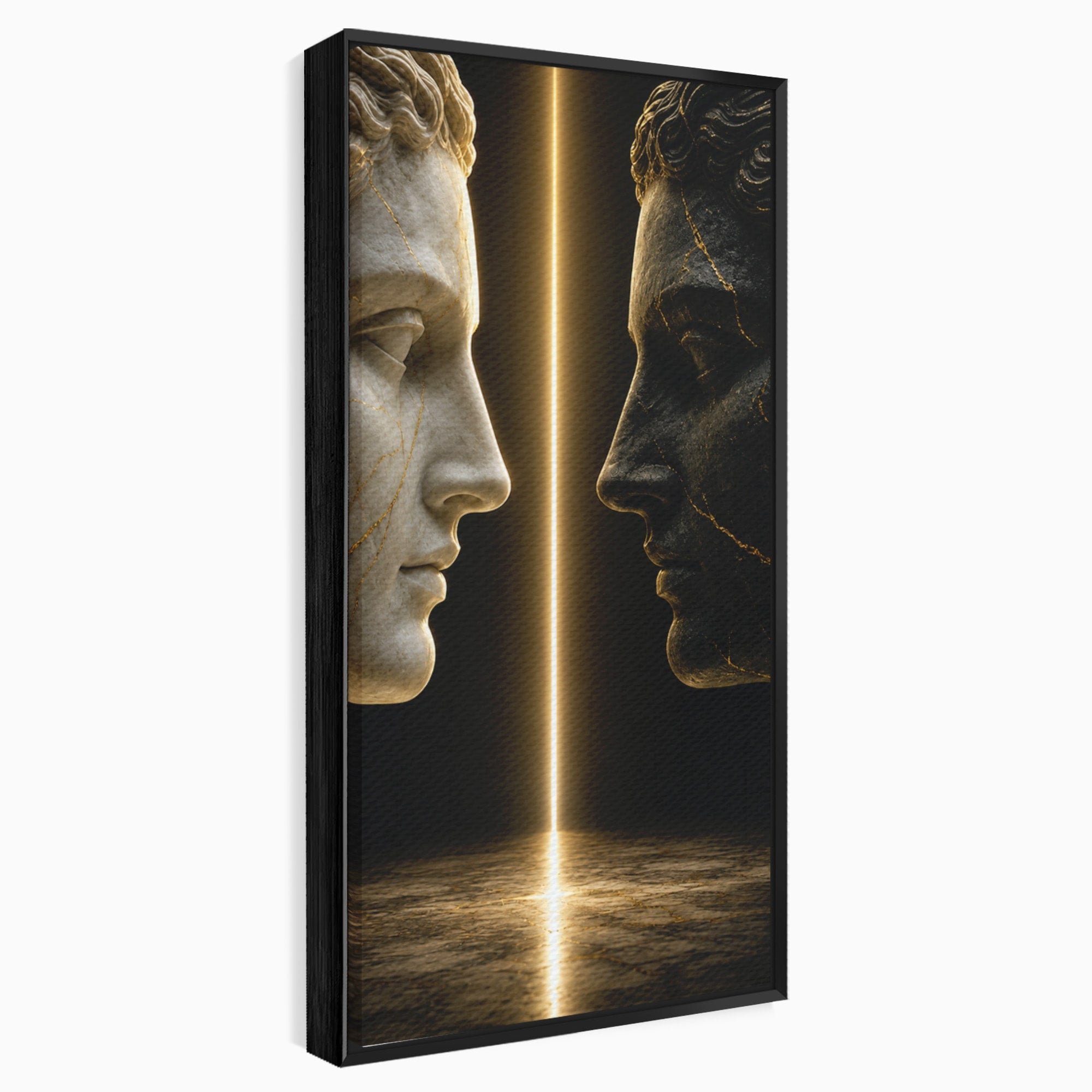Tablou Canvas Premium LuxCanva® T1010, Confruntarea Statuilor, Statuie, Confruntare, Abstract, Arta Clasica, Dormitor, Culori Vibrante