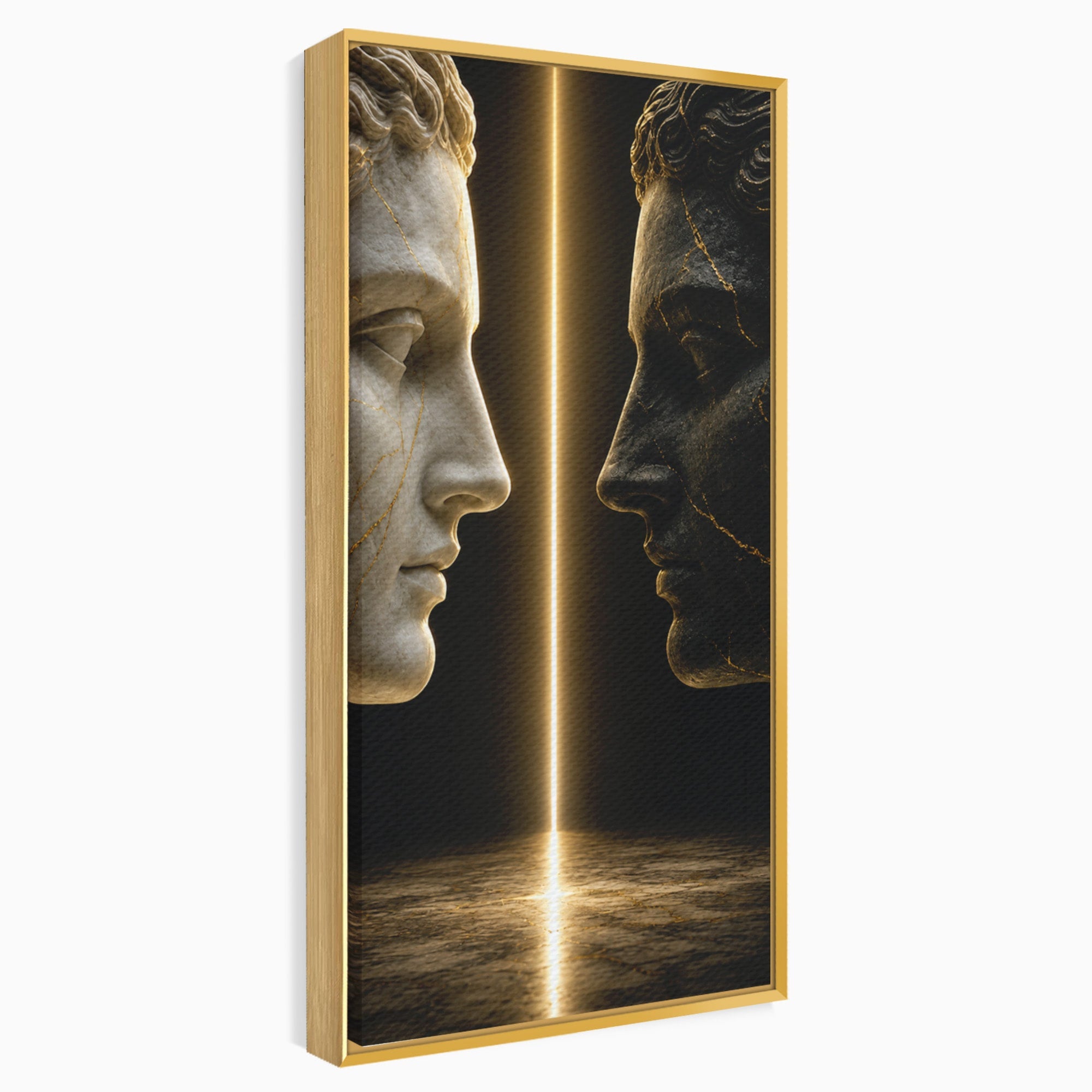 Tablou Canvas Premium LuxCanva® T1010, Confruntarea Statuilor, Statuie, Confruntare, Abstract, Arta Clasica, Dormitor, Culori Vibrante