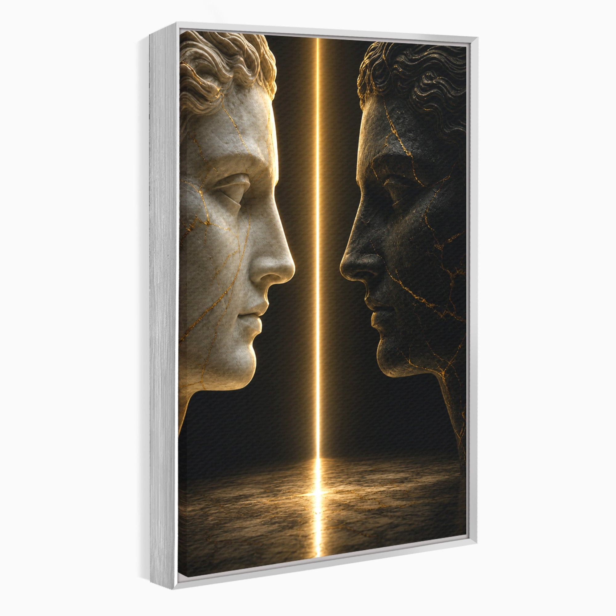 Tablou Canvas Premium LuxCanva® T1010, Confruntarea Statuilor, Statuie, Confruntare, Abstract, Arta Clasica, Dormitor, Culori Vibrante