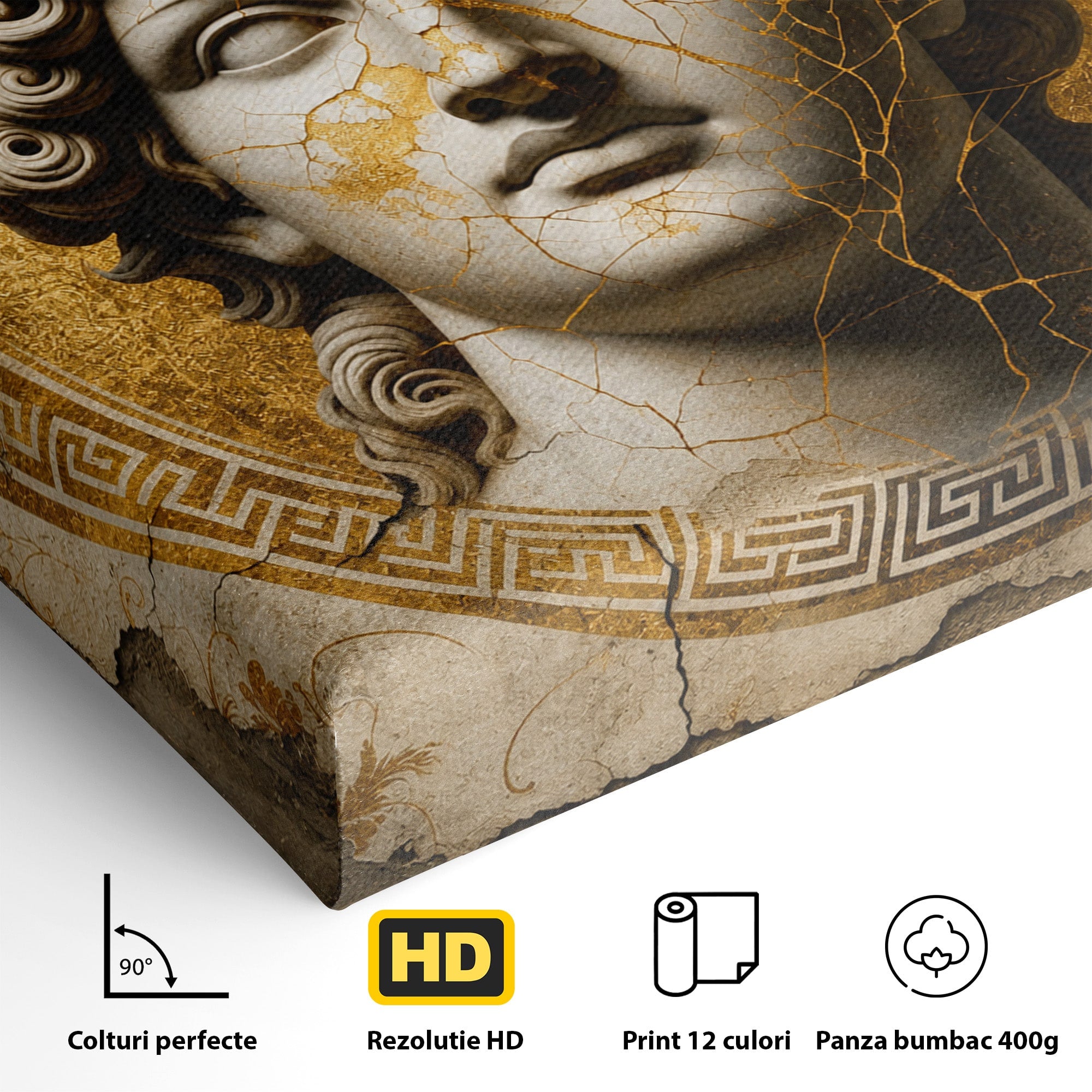 Tablou Canvas Premium LuxCanva® T1011, Bustul Antic, Bust, Antic, Arta Clasica, Textura, Birou, Living, Culori Vibrante