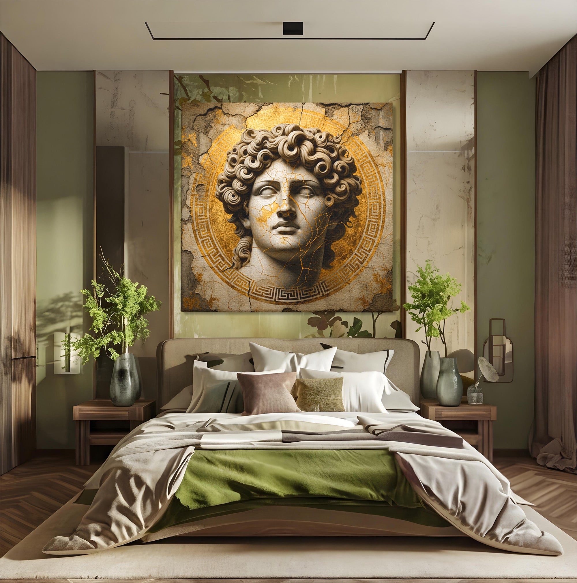 Tablou Canvas Premium LuxCanva® T1011, Bustul Antic, Bust, Antic, Arta Clasica, Textura, Birou, Living, Culori Vibrante