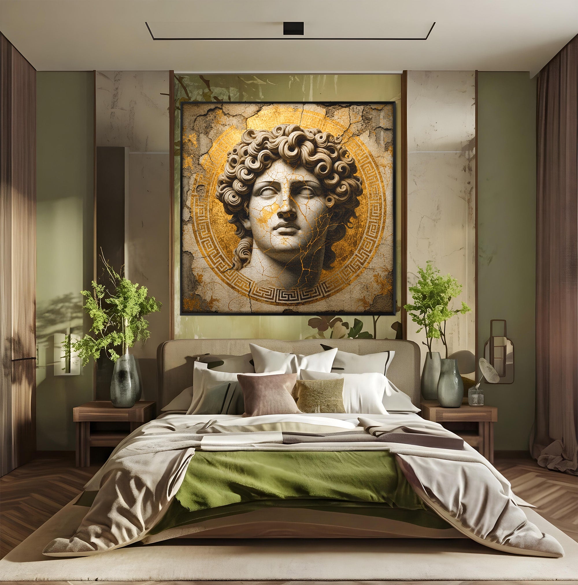 Tablou Canvas Premium LuxCanva® T1011, Bustul Antic, Bust, Antic, Arta Clasica, Textura, Birou, Living, Culori Vibrante
