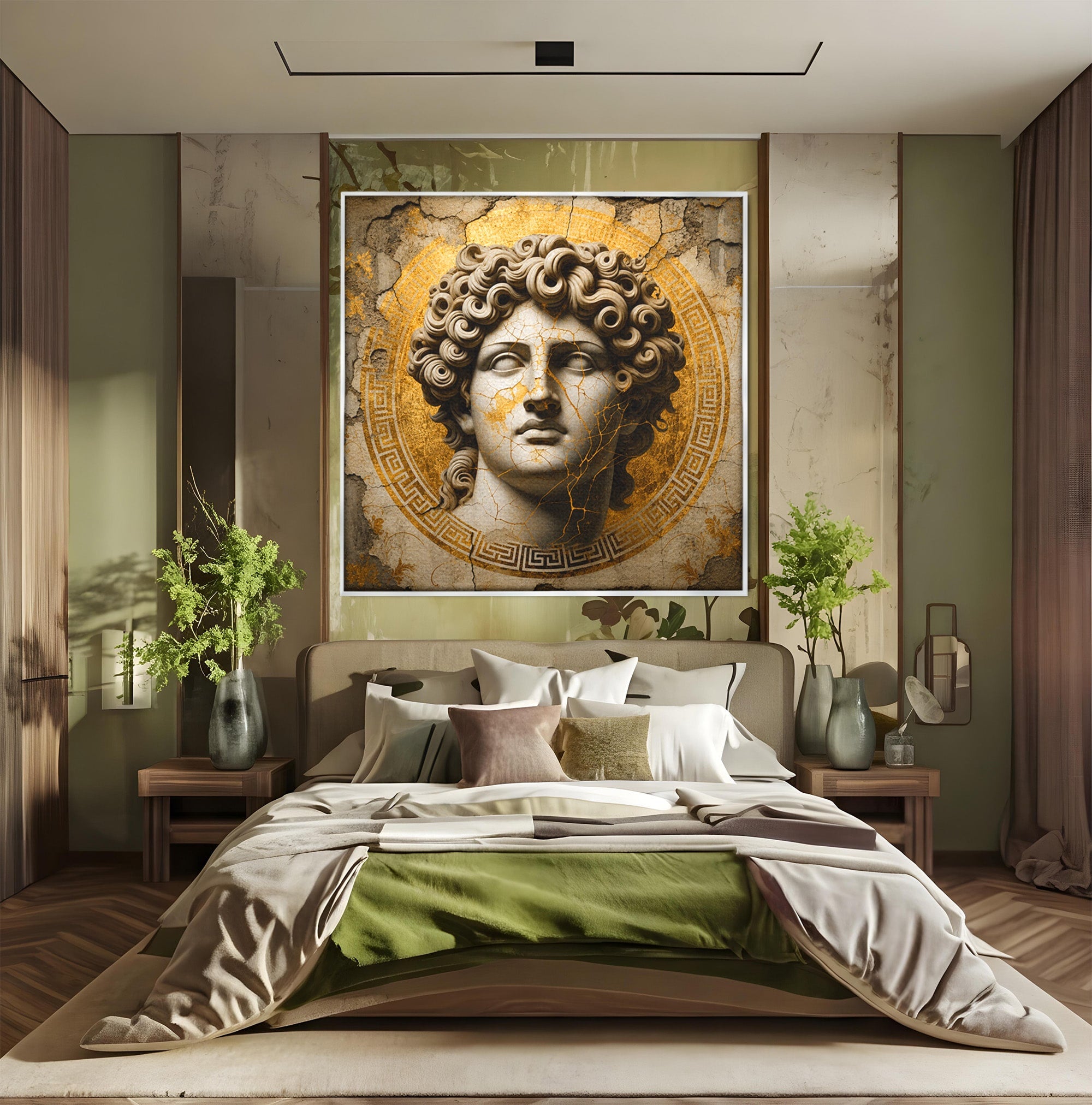 Tablou Canvas Premium LuxCanva® T1011, Bustul Antic, Bust, Antic, Arta Clasica, Textura, Birou, Living, Culori Vibrante