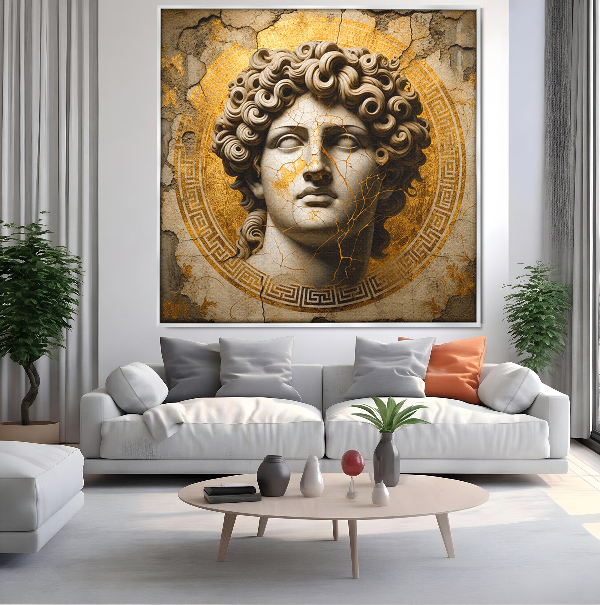 Tablou Canvas Premium LuxCanva® T1011, Bustul Antic, Bust, Antic, Arta Clasica, Textura, Birou, Living, Culori Vibrante