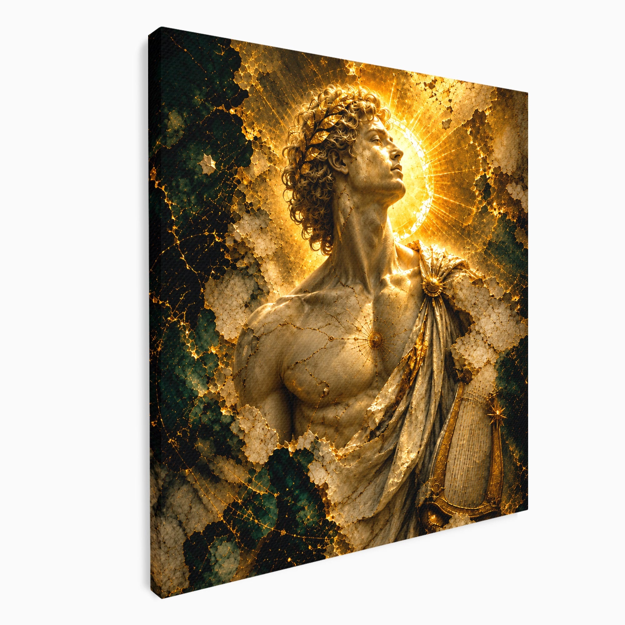 Tablou Canvas Premium LuxCanva® T1012, Aureola Zeului Antic, Zeitate, Antic, Statuie, Lux, Dormitor, Culori Vibrante