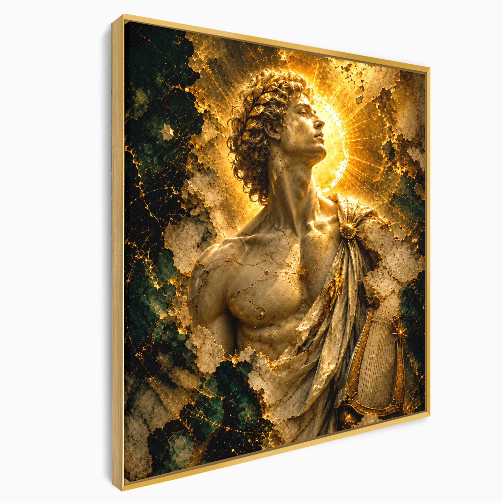 Tablou Canvas Premium LuxCanva® T1012, Aureola Zeului Antic, Zeitate, Antic, Statuie, Lux, Dormitor, Culori Vibrante