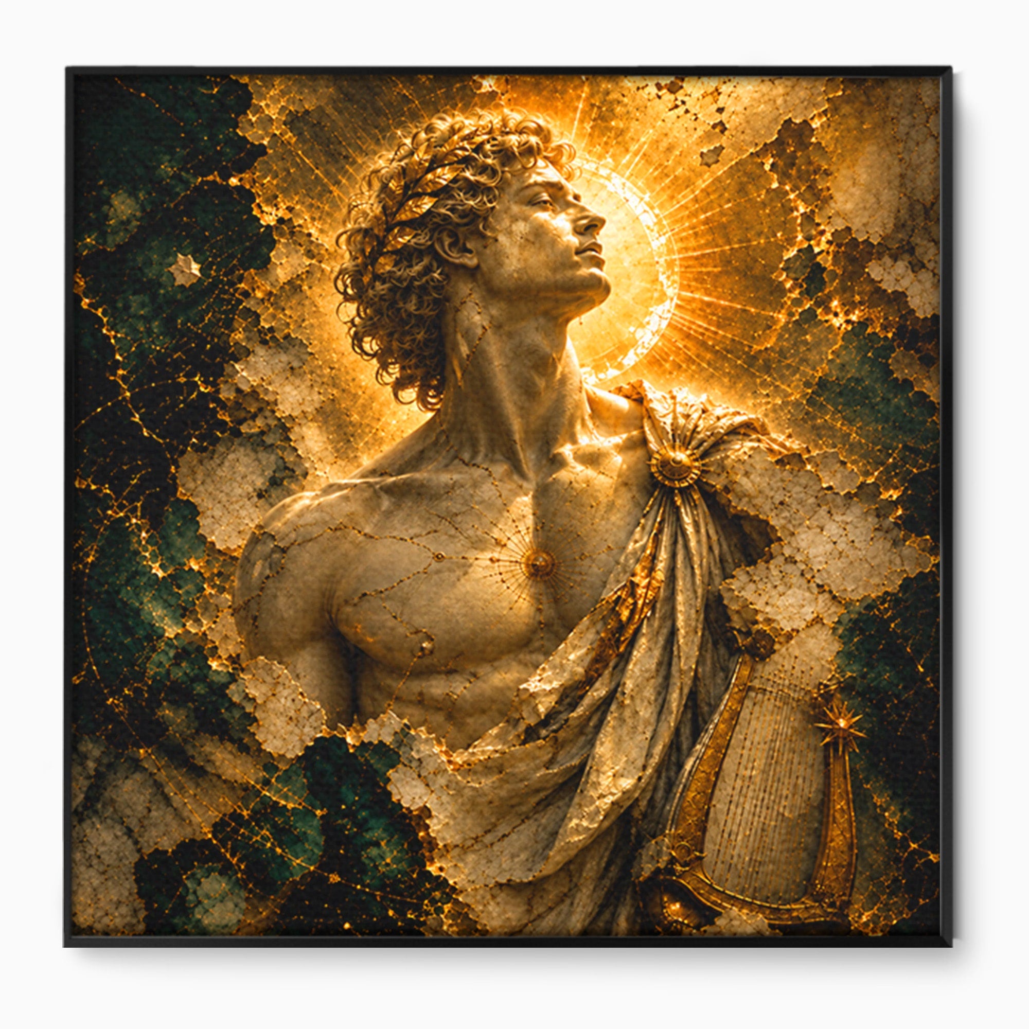 Tablou Canvas Premium LuxCanva® T1012, Aureola Zeului Antic, Zeitate, Antic, Statuie, Lux, Dormitor, Culori Vibrante