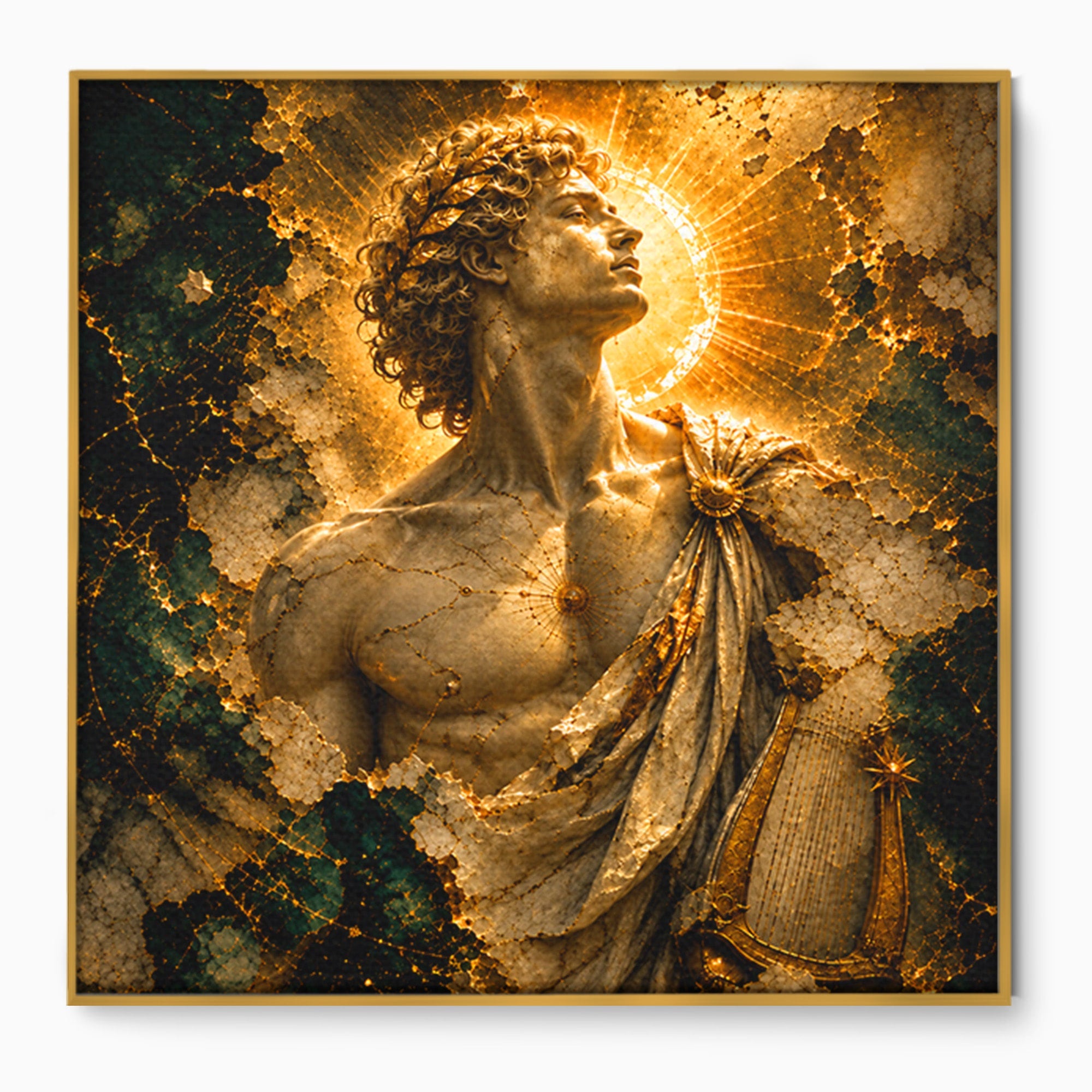 Tablou Canvas Premium LuxCanva® T1012, Aureola Zeului Antic, Zeitate, Antic, Statuie, Lux, Dormitor, Culori Vibrante
