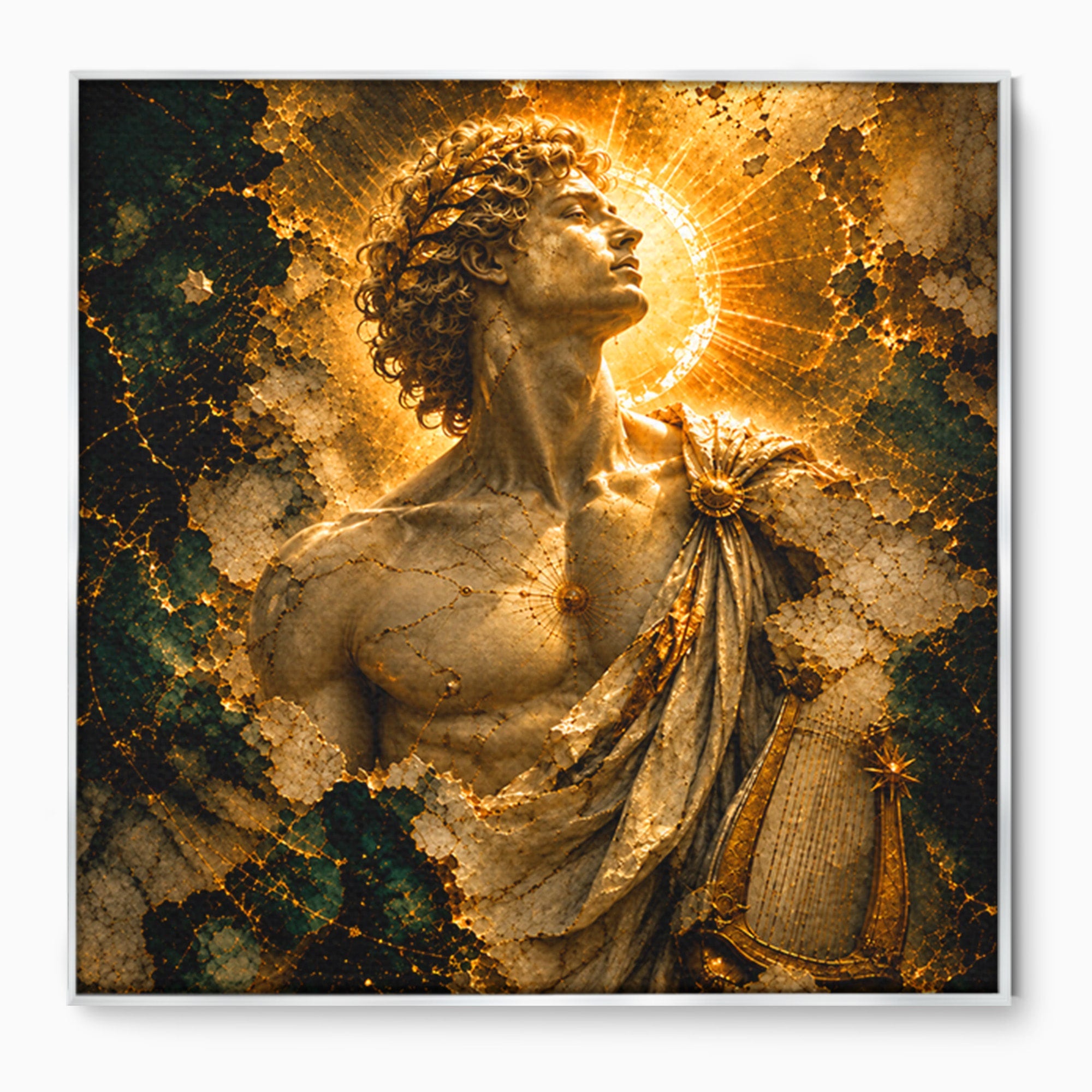 Tablou Canvas Premium LuxCanva® T1012, Aureola Zeului Antic, Zeitate, Antic, Statuie, Lux, Dormitor, Culori Vibrante