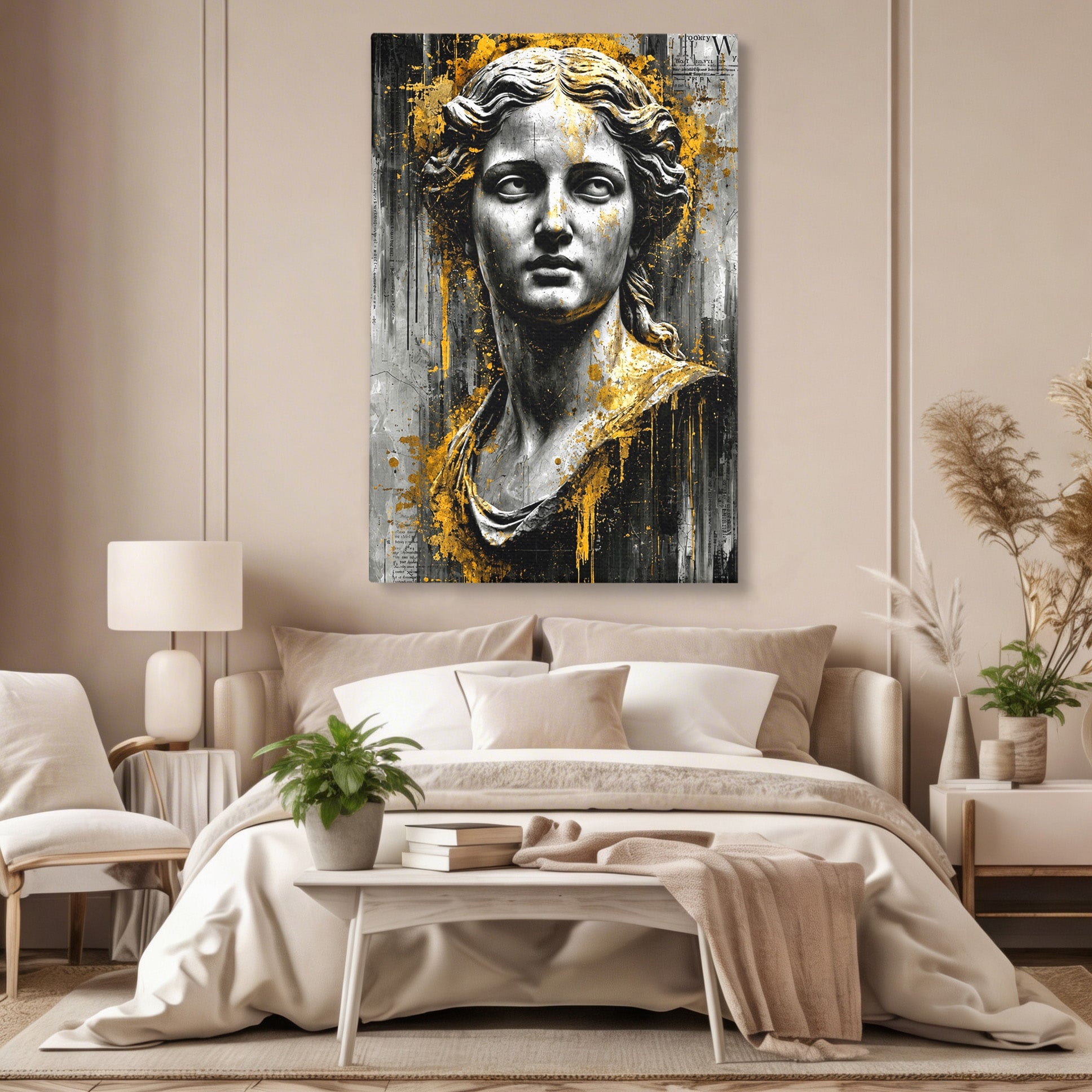 Tablou Canvas Premium LuxCanva® T1013, Zeita Antica, Zeita, Antic, Statuie, Arta, Dormitor, Culori Vibrante