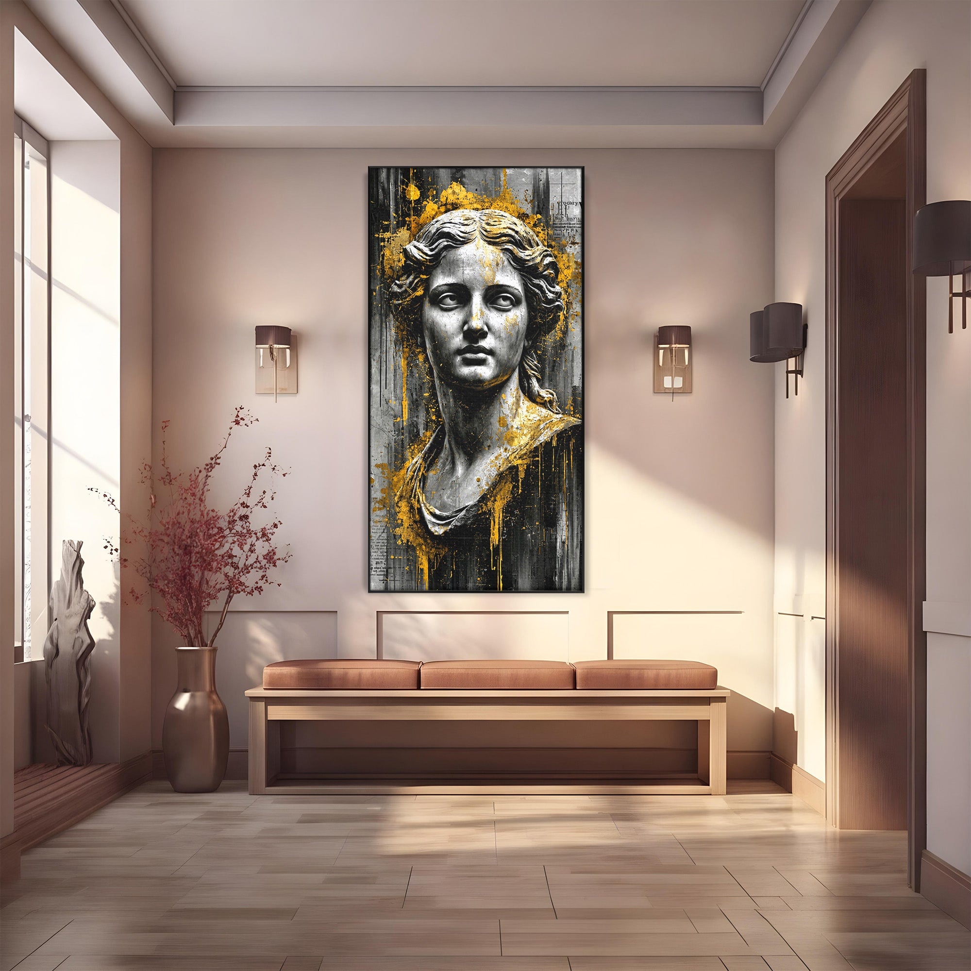 Tablou Canvas Premium LuxCanva® T1013, Zeita Antica, Zeita, Antic, Statuie, Arta, Dormitor, Culori Vibrante