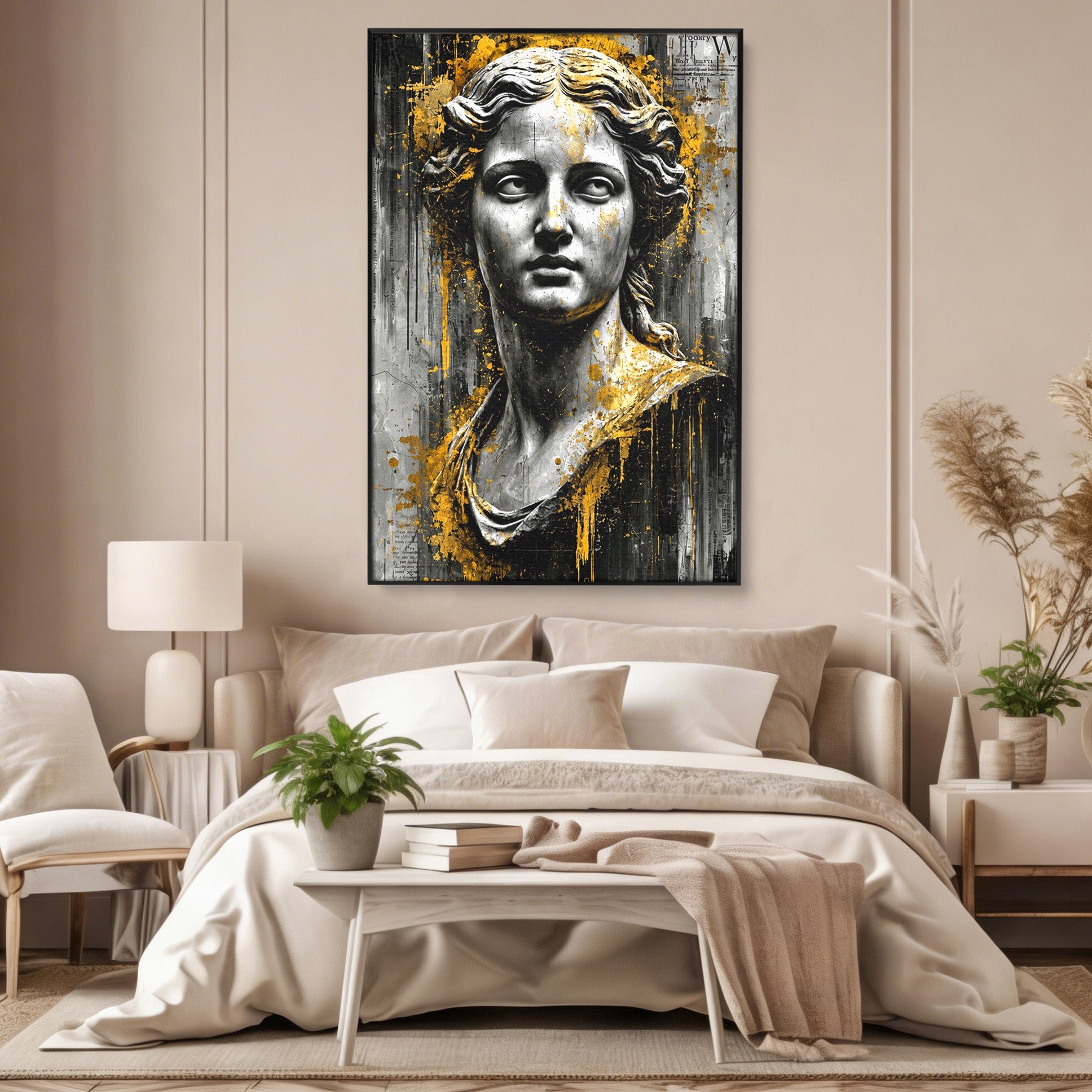 Tablou Canvas Premium LuxCanva® T1013, Zeita Antica, Zeita, Antic, Statuie, Arta, Dormitor, Culori Vibrante