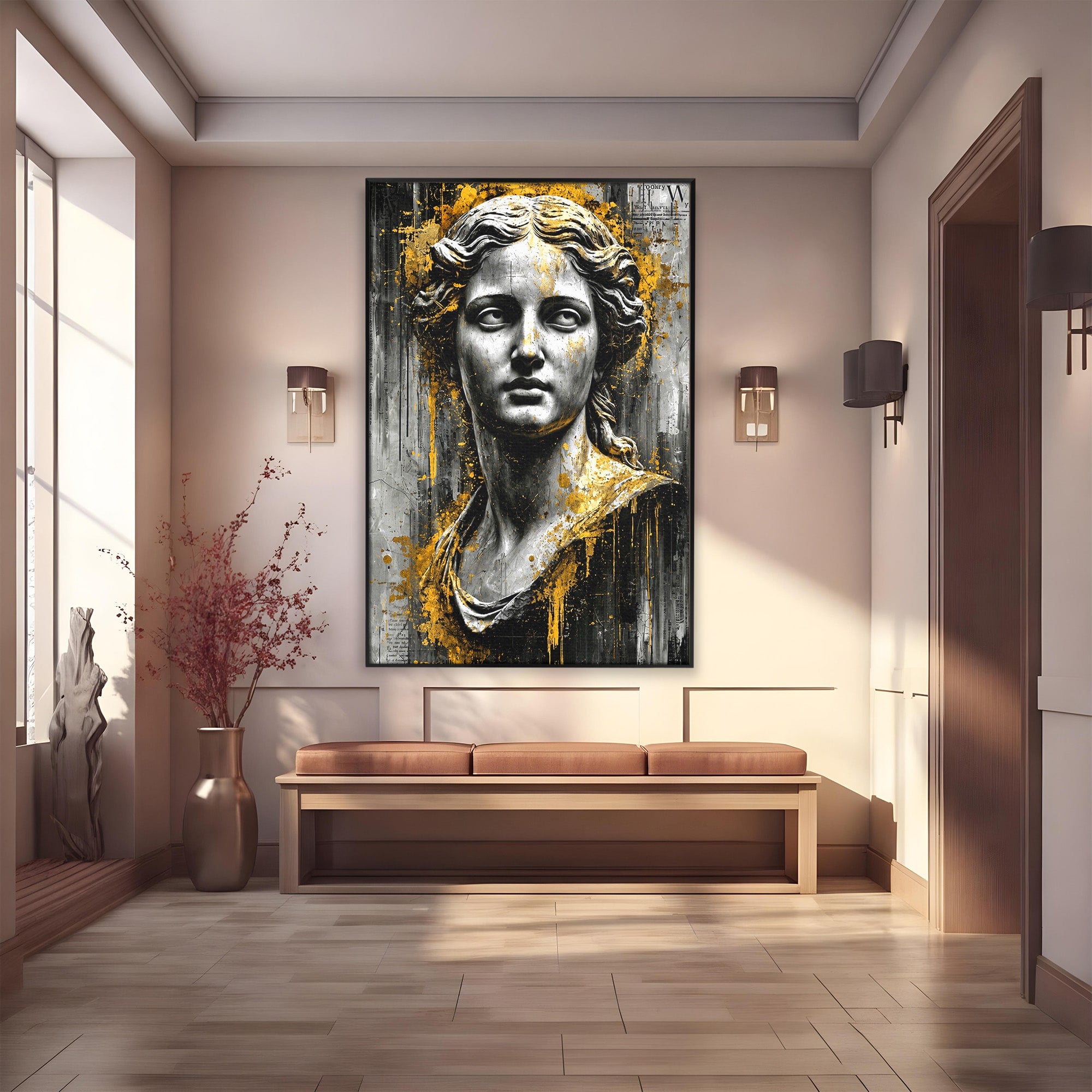 Tablou Canvas Premium LuxCanva® T1013, Zeita Antica, Zeita, Antic, Statuie, Arta, Dormitor, Culori Vibrante