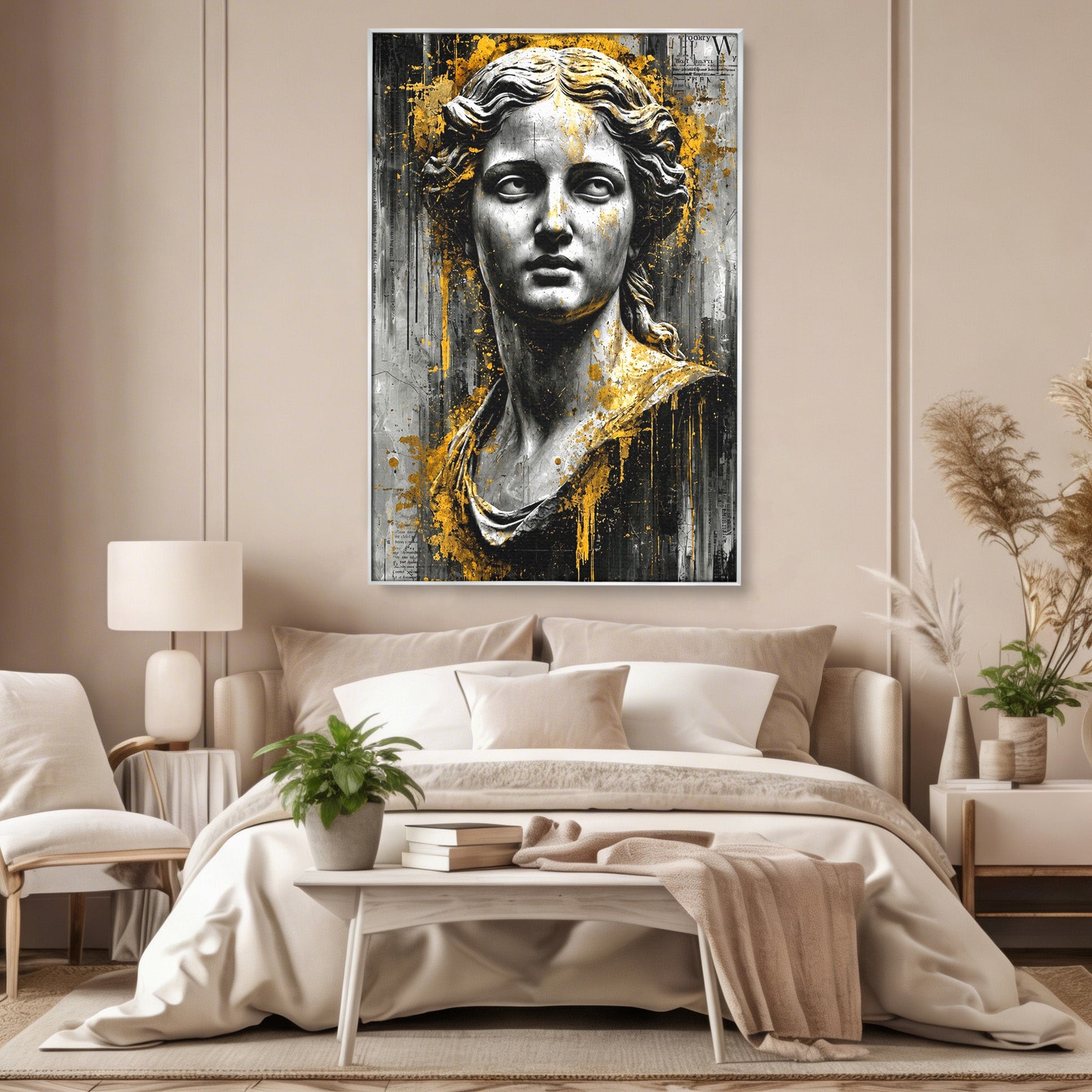 Tablou Canvas Premium LuxCanva® T1013, Zeita Antica, Zeita, Antic, Statuie, Arta, Dormitor, Culori Vibrante
