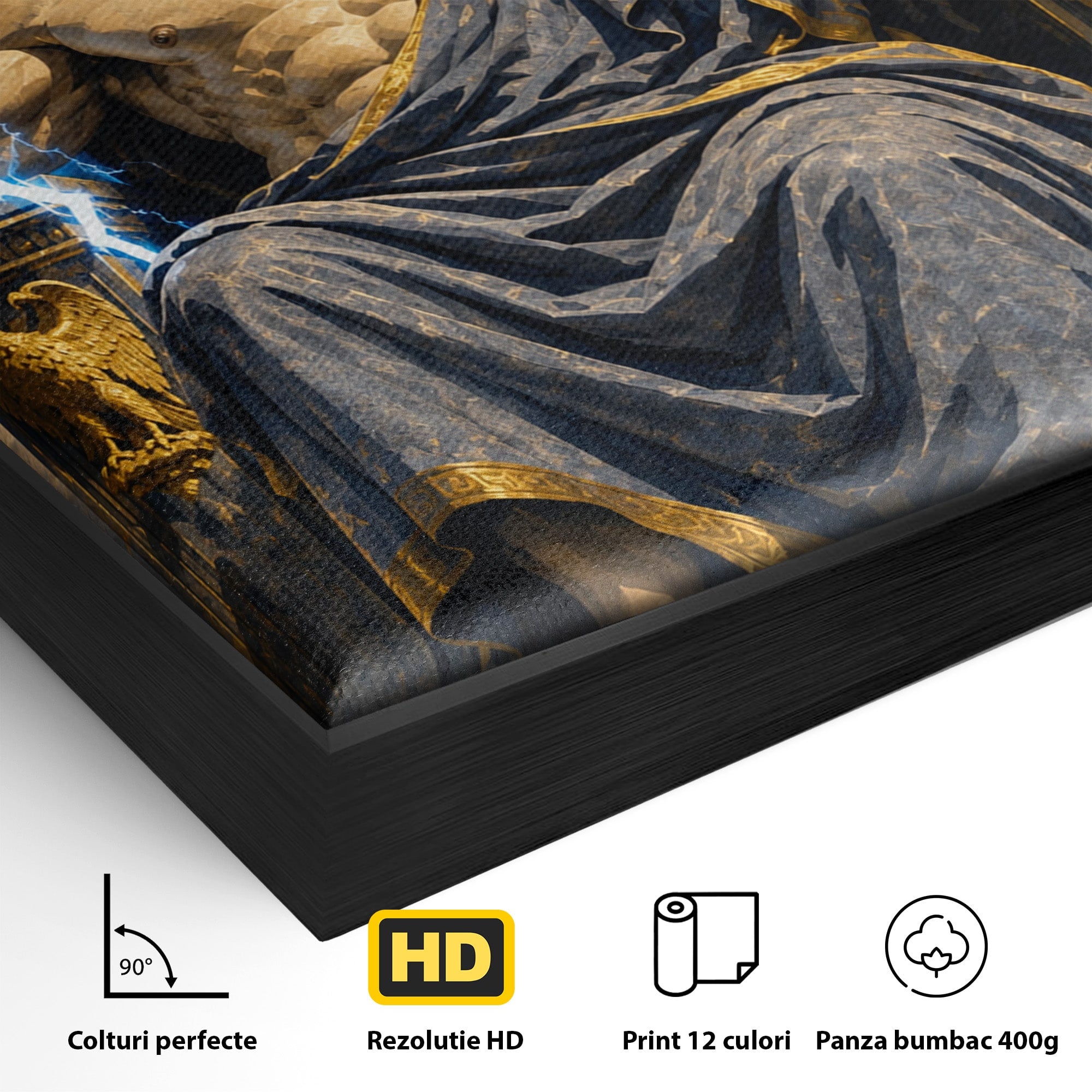 Tablou Canvas Premium LuxCanva® T1014, Zeus Stapanul Fulgerelor, Zeus, Mitologie, Fulger, Putere, Living, Dormitor, Culori Vibrante