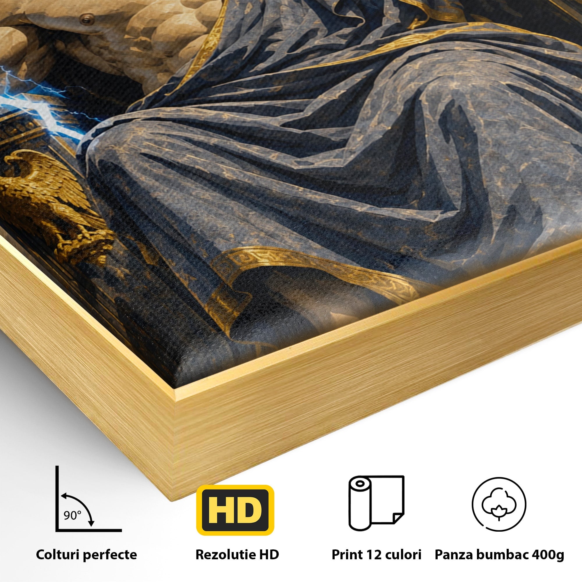 Tablou Canvas Premium LuxCanva® T1014, Zeus Stapanul Fulgerelor, Zeus, Mitologie, Fulger, Putere, Living, Dormitor, Culori Vibrante