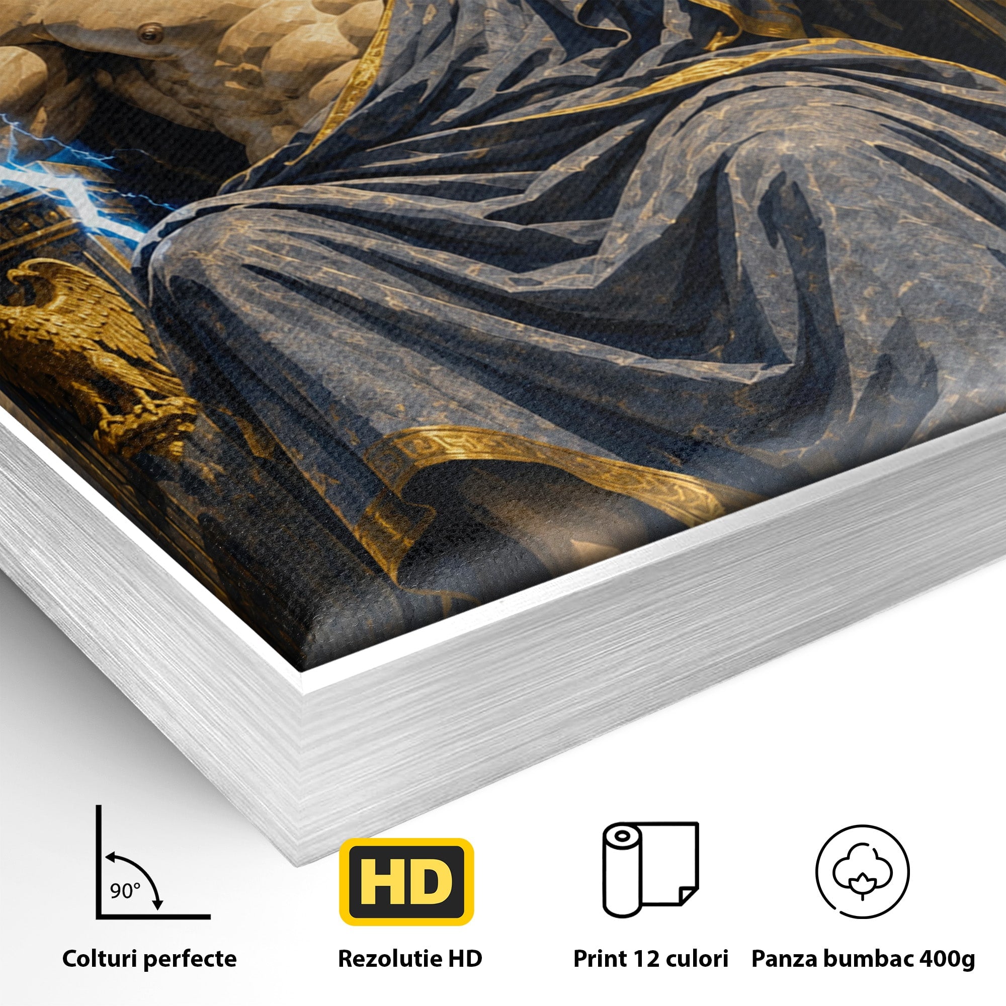 Tablou Canvas Premium LuxCanva® T1014, Zeus Stapanul Fulgerelor, Zeus, Mitologie, Fulger, Putere, Living, Dormitor, Culori Vibrante