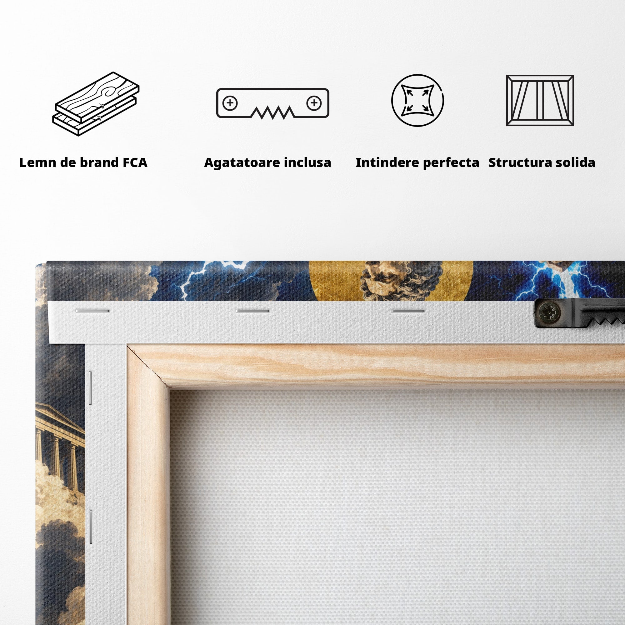 Tablou Canvas Premium LuxCanva® T1014, Zeus Stapanul Fulgerelor, Zeus, Mitologie, Fulger, Putere, Living, Dormitor, Culori Vibrante