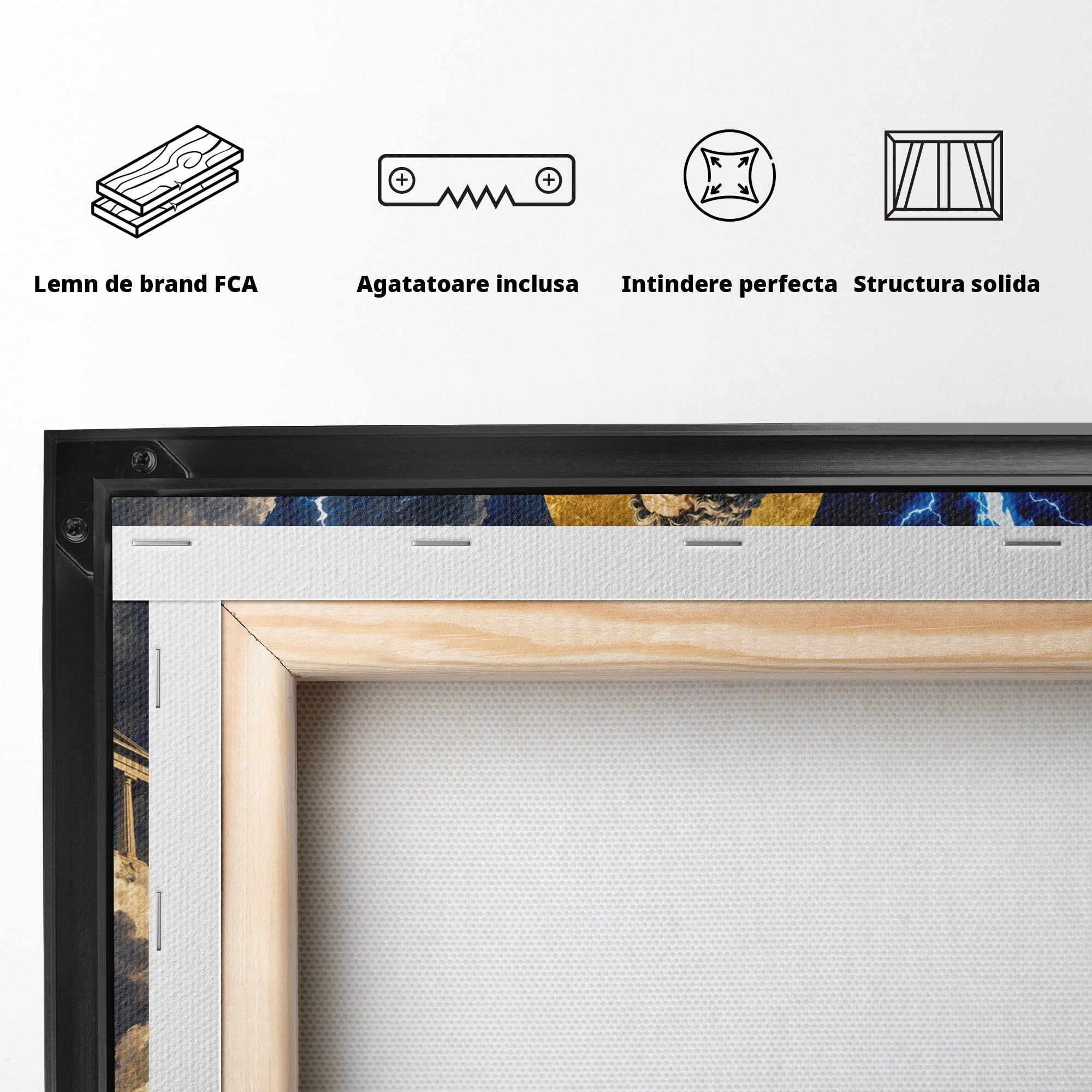 Tablou Canvas Premium LuxCanva® T1014, Zeus Stapanul Fulgerelor, Zeus, Mitologie, Fulger, Putere, Living, Dormitor, Culori Vibrante