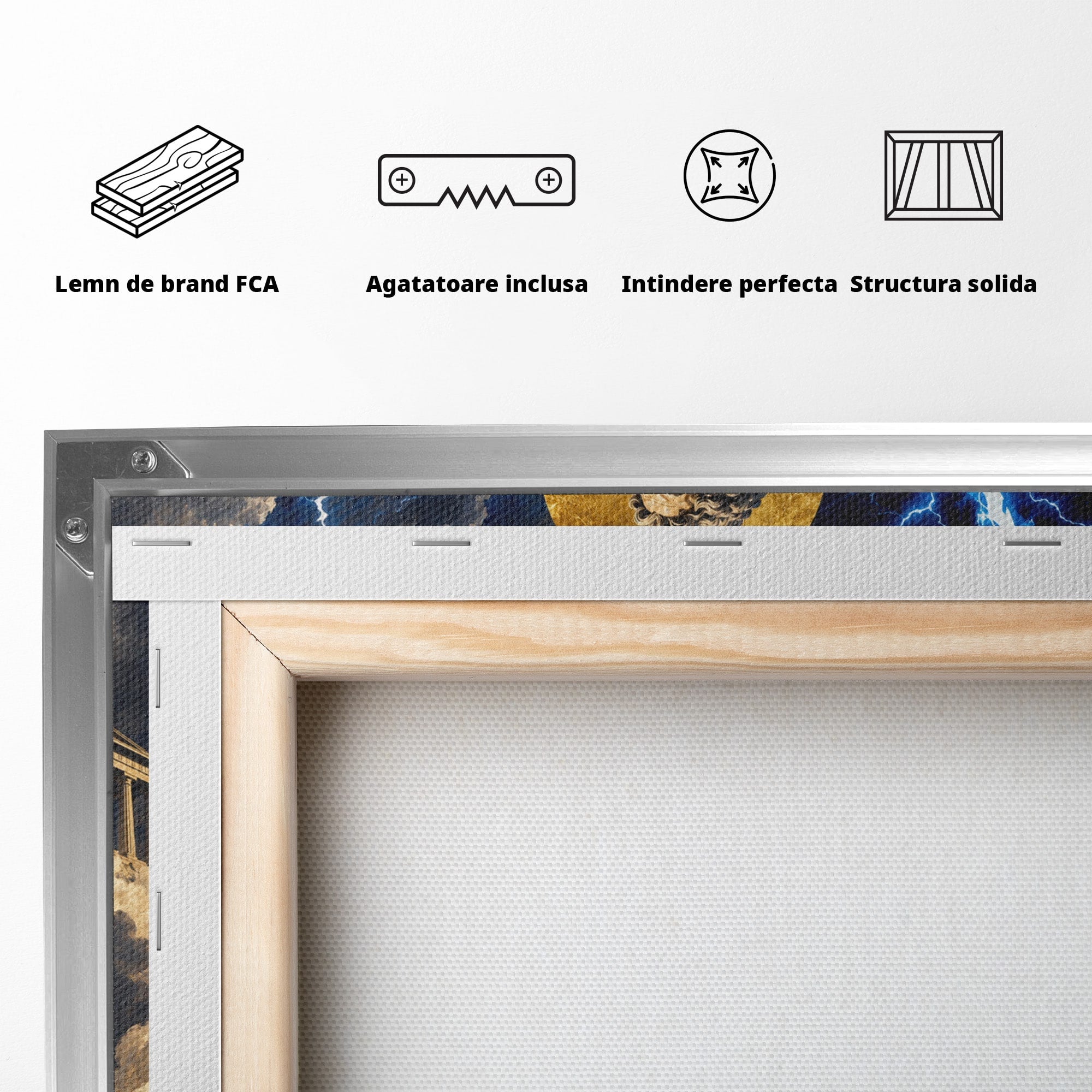 Tablou Canvas Premium LuxCanva® T1014, Zeus Stapanul Fulgerelor, Zeus, Mitologie, Fulger, Putere, Living, Dormitor, Culori Vibrante