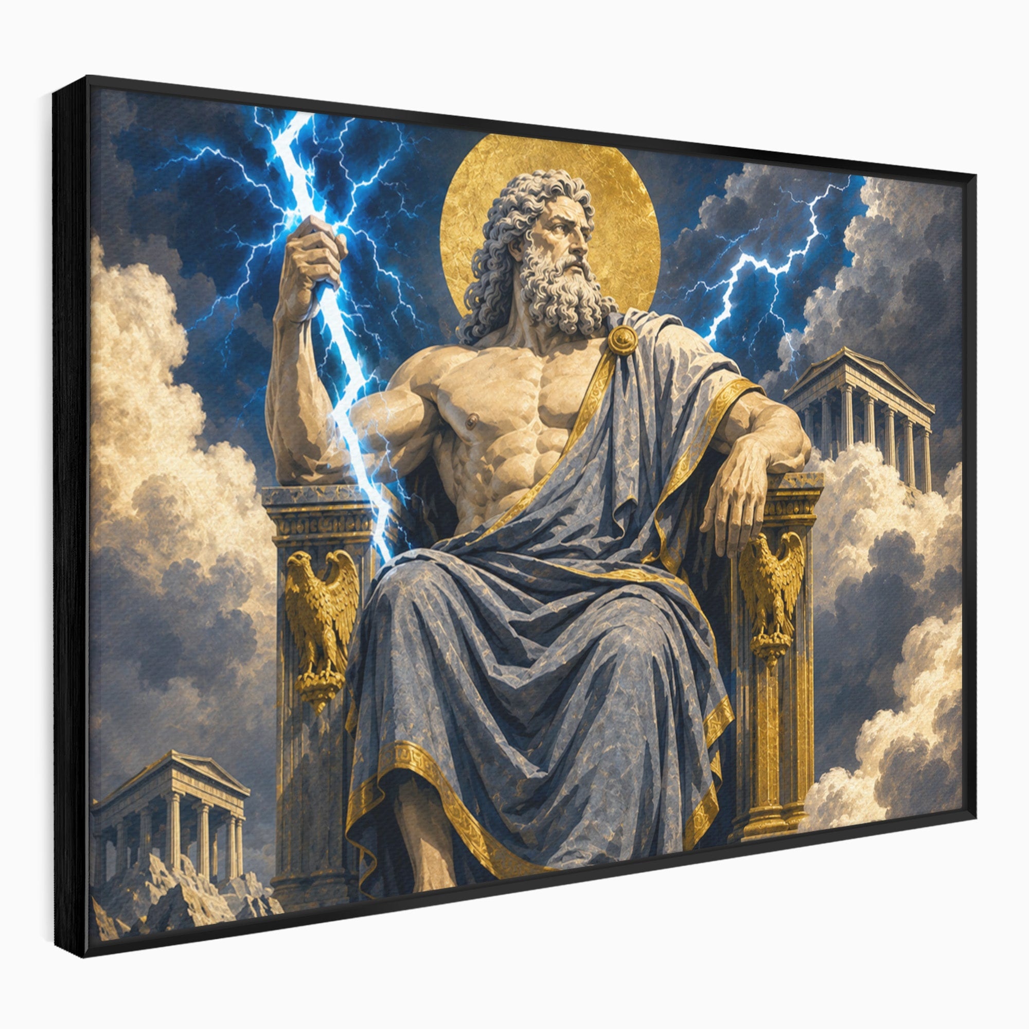 Tablou Canvas Premium LuxCanva® T1014, Zeus Stapanul Fulgerelor, Zeus, Mitologie, Fulger, Putere, Living, Dormitor, Culori Vibrante