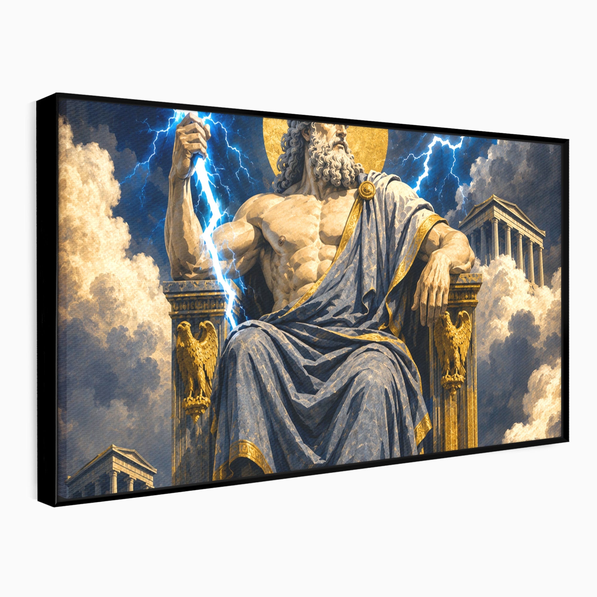 Tablou Canvas Premium LuxCanva® T1014, Zeus Stapanul Fulgerelor, Zeus, Mitologie, Fulger, Putere, Living, Dormitor, Culori Vibrante