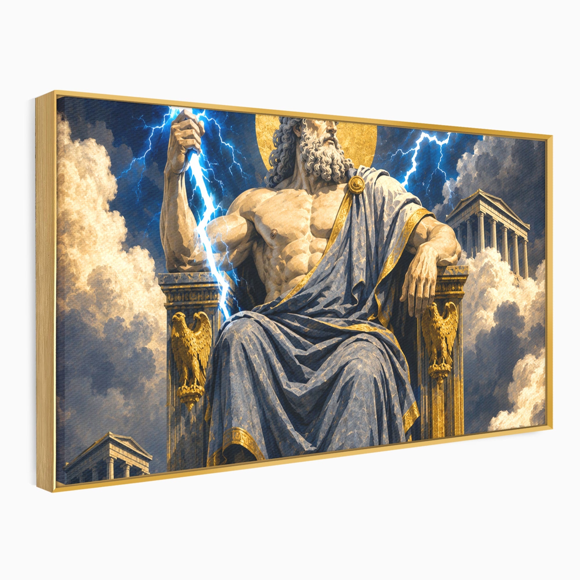 Tablou Canvas Premium LuxCanva® T1014, Zeus Stapanul Fulgerelor, Zeus, Mitologie, Fulger, Putere, Living, Dormitor, Culori Vibrante