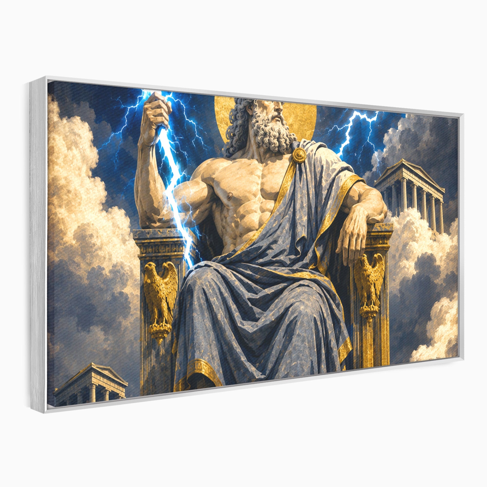 Tablou Canvas Premium LuxCanva® T1014, Zeus Stapanul Fulgerelor, Zeus, Mitologie, Fulger, Putere, Living, Dormitor, Culori Vibrante