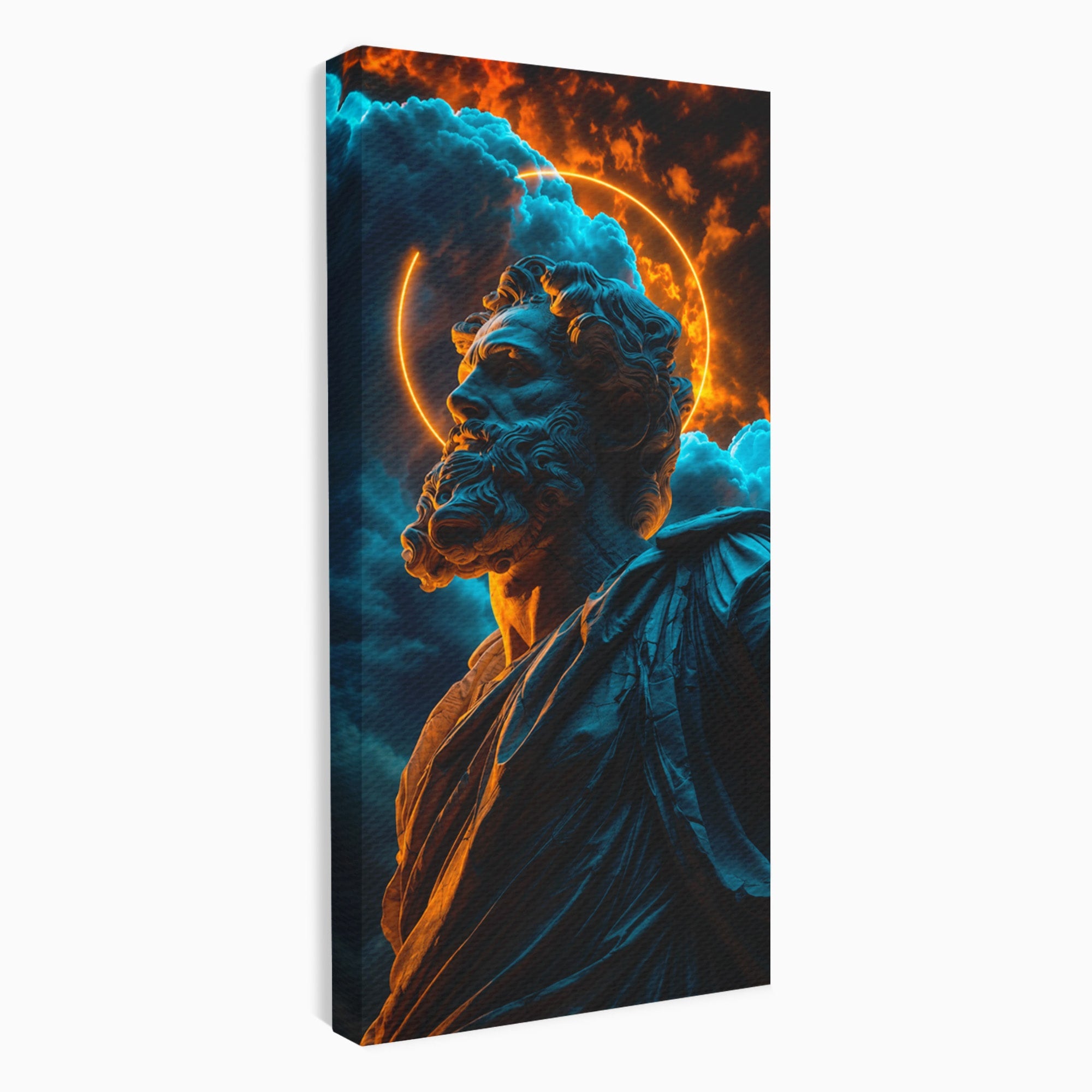 Tablou Canvas Premium LuxCanva® T1015, Zeus In Furtuna, Zeus, Miturile Greciei, Furtuna, Living, Dramatic, Culori Vibrante