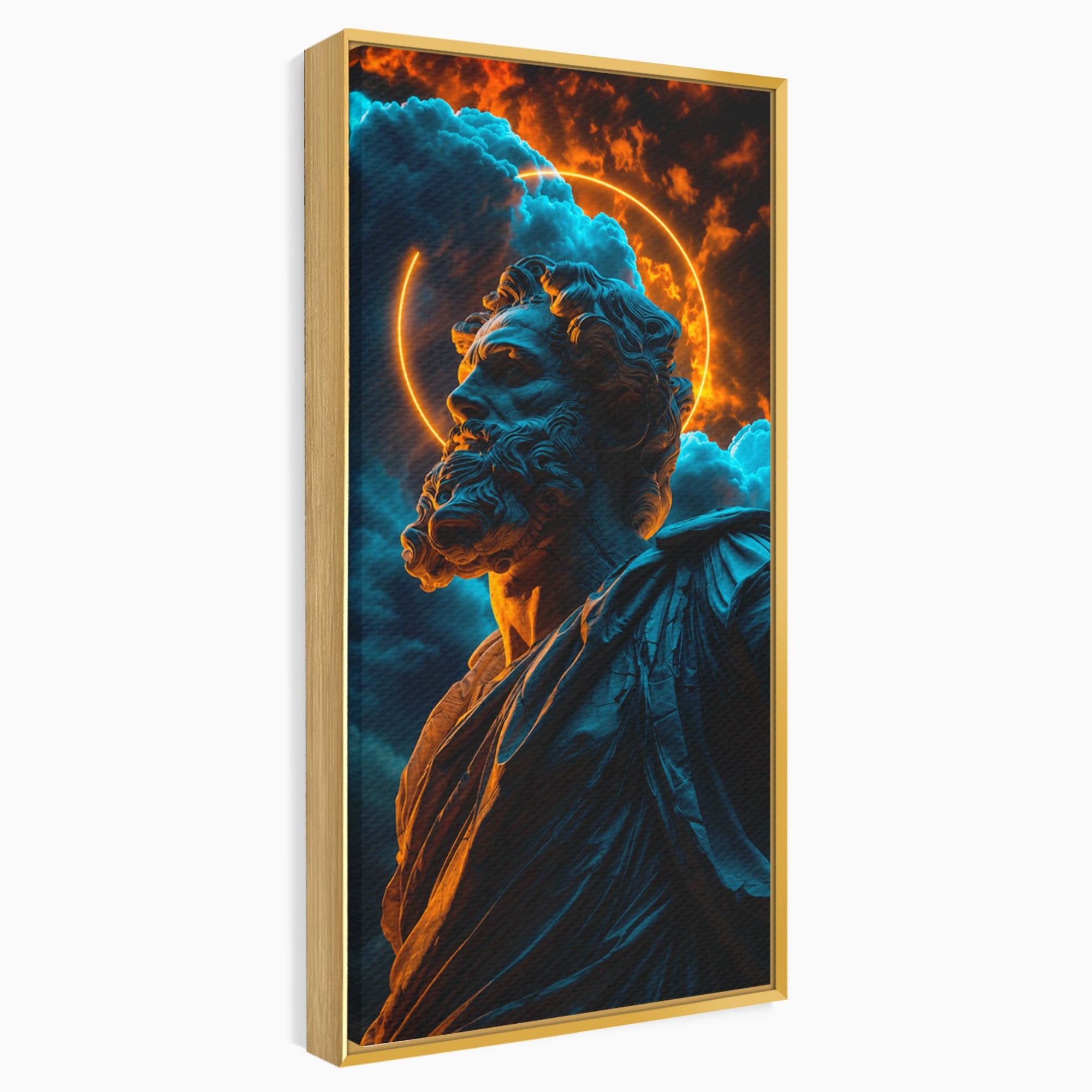 Tablou Canvas Premium LuxCanva® T1015, Zeus In Furtuna, Zeus, Miturile Greciei, Furtuna, Living, Dramatic, Culori Vibrante