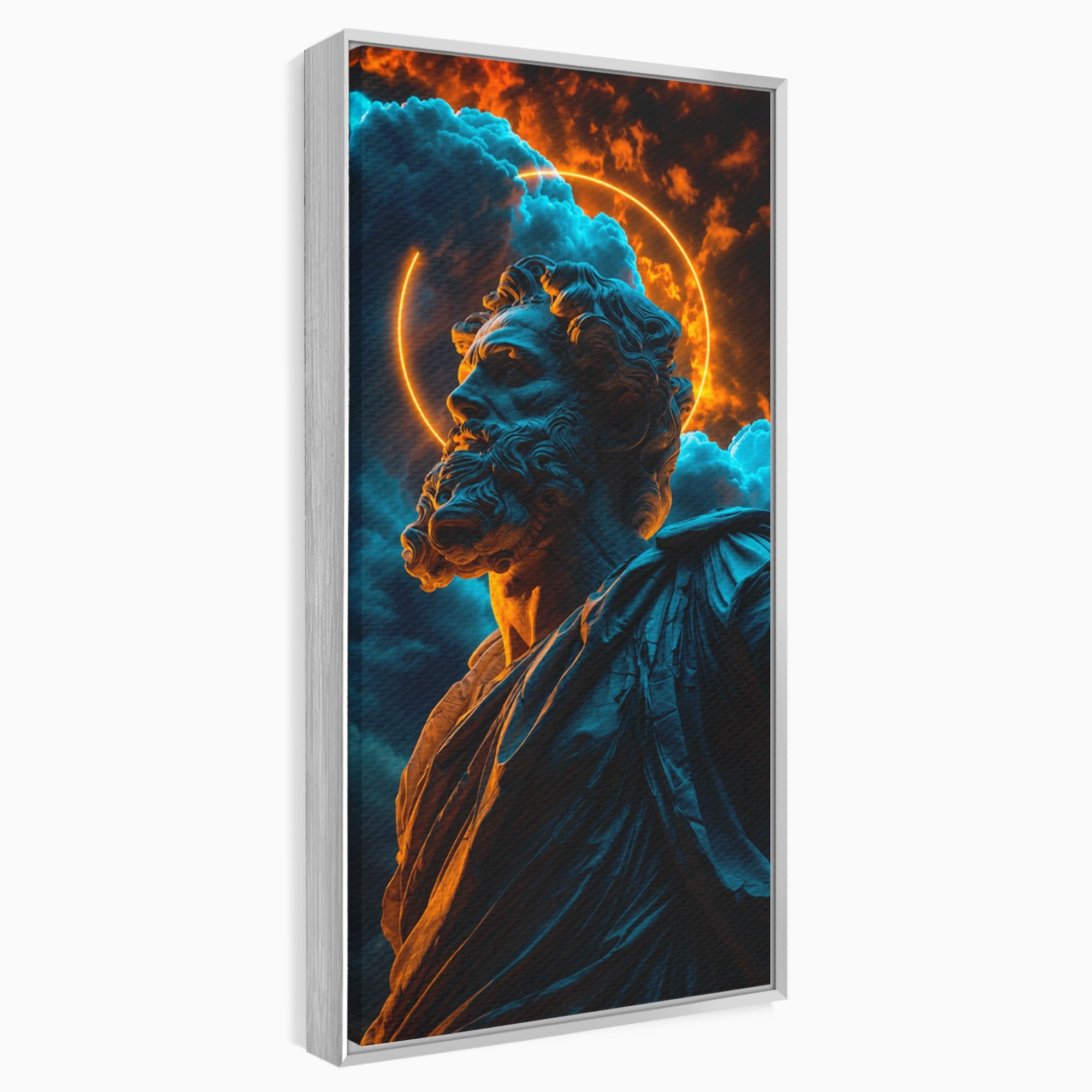 Tablou Canvas Premium LuxCanva® T1015, Zeus In Furtuna, Zeus, Miturile Greciei, Furtuna, Living, Dramatic, Culori Vibrante