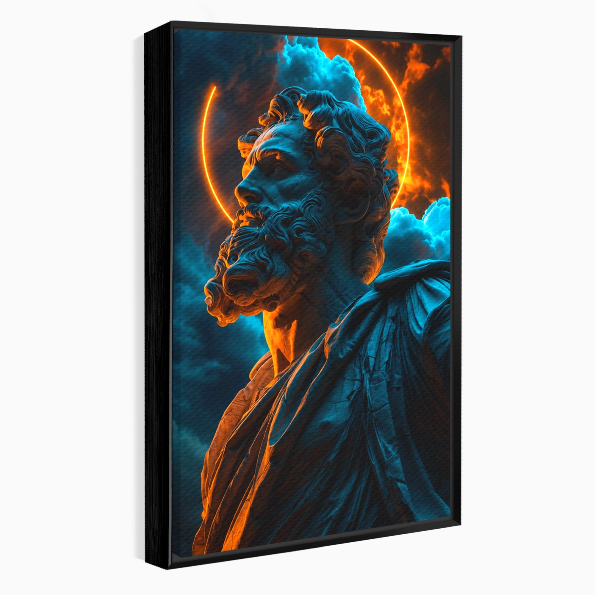 Tablou Canvas Premium LuxCanva® T1015, Zeus In Furtuna, Zeus, Miturile Greciei, Furtuna, Living, Dramatic, Culori Vibrante