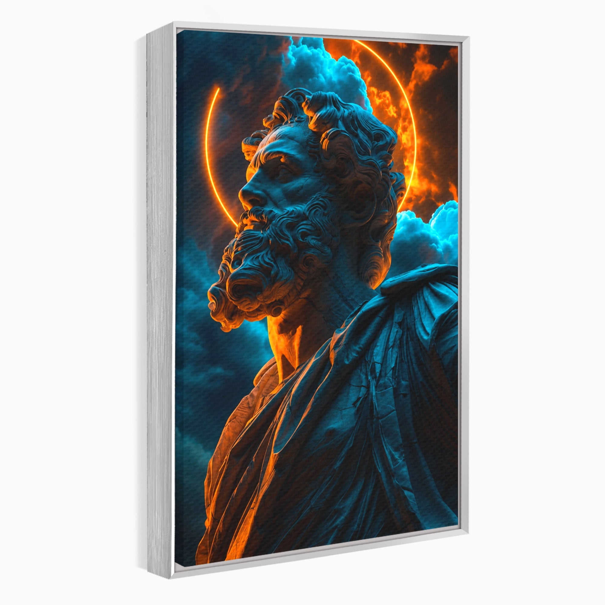 Tablou Canvas Premium LuxCanva® T1015, Zeus In Furtuna, Zeus, Miturile Greciei, Furtuna, Living, Dramatic, Culori Vibrante