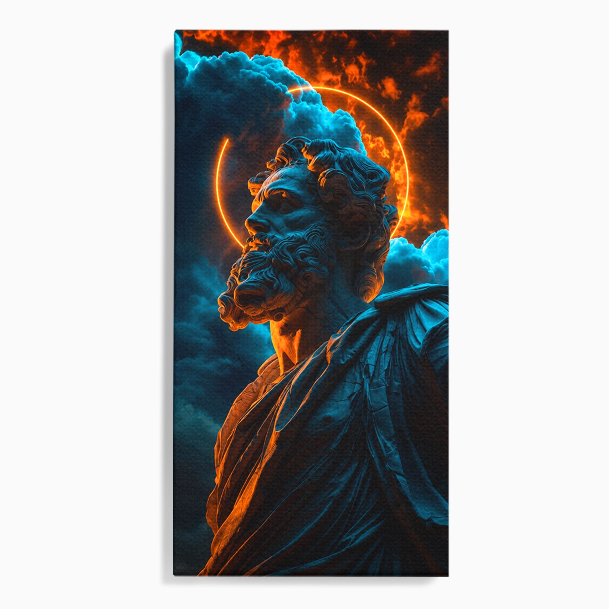 Tablou Canvas Premium LuxCanva® T1015, Zeus In Furtuna, Zeus, Miturile Greciei, Furtuna, Living, Dramatic, Culori Vibrante