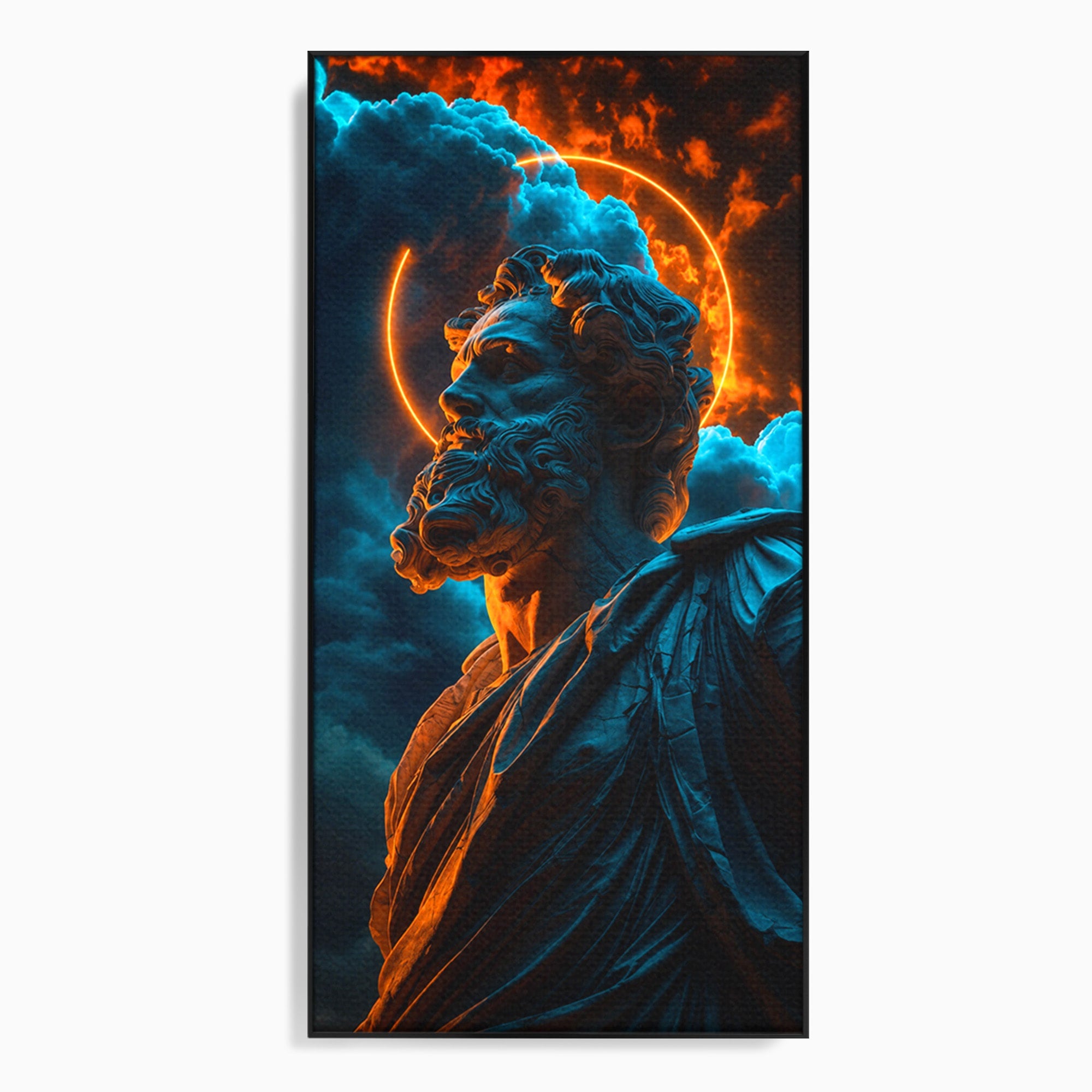 Tablou Canvas Premium LuxCanva® T1015, Zeus In Furtuna, Zeus, Miturile Greciei, Furtuna, Living, Dramatic, Culori Vibrante