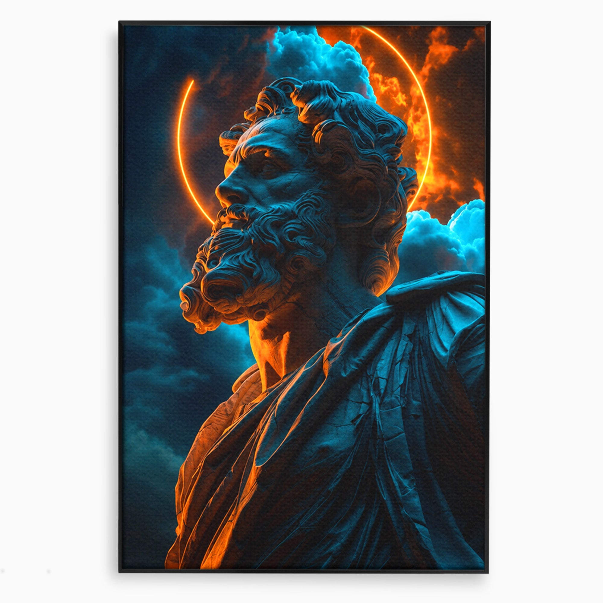 Tablou Canvas Premium LuxCanva® T1015, Zeus In Furtuna, Zeus, Miturile Greciei, Furtuna, Living, Dramatic, Culori Vibrante