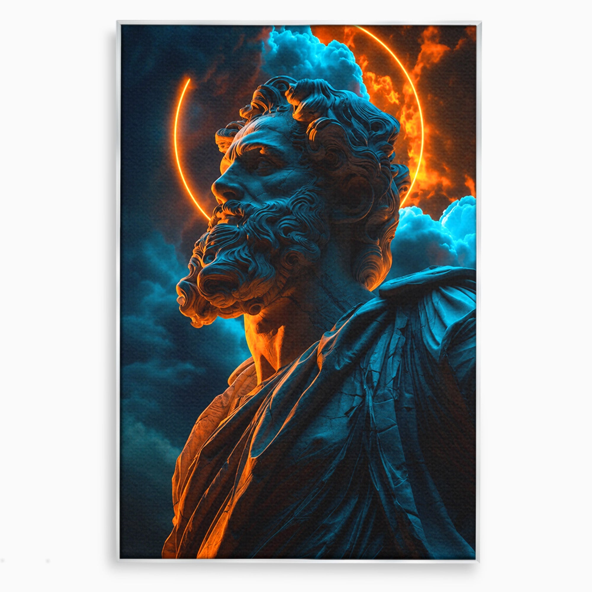 Tablou Canvas Premium LuxCanva® T1015, Zeus In Furtuna, Zeus, Miturile Greciei, Furtuna, Living, Dramatic, Culori Vibrante