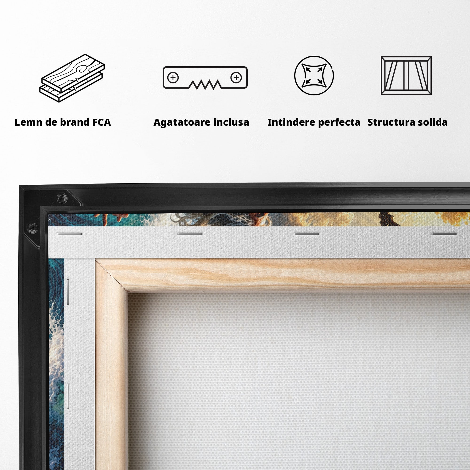Tablou Canvas Premium LuxCanva® T1016, Poseidon Stapanul Marii, Zeitate, Mare, Valuri, Mitologie, Living, Culori Vibrante