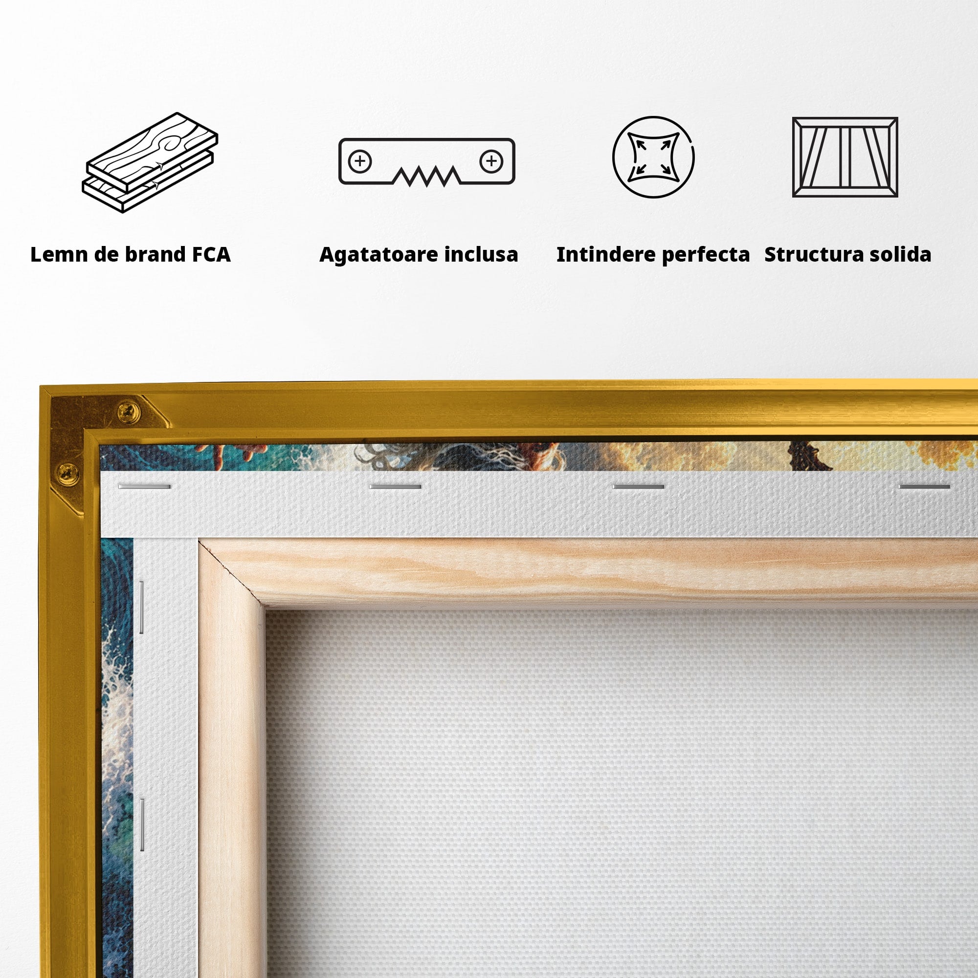 Tablou Canvas Premium LuxCanva® T1016, Poseidon Stapanul Marii, Zeitate, Mare, Valuri, Mitologie, Living, Culori Vibrante