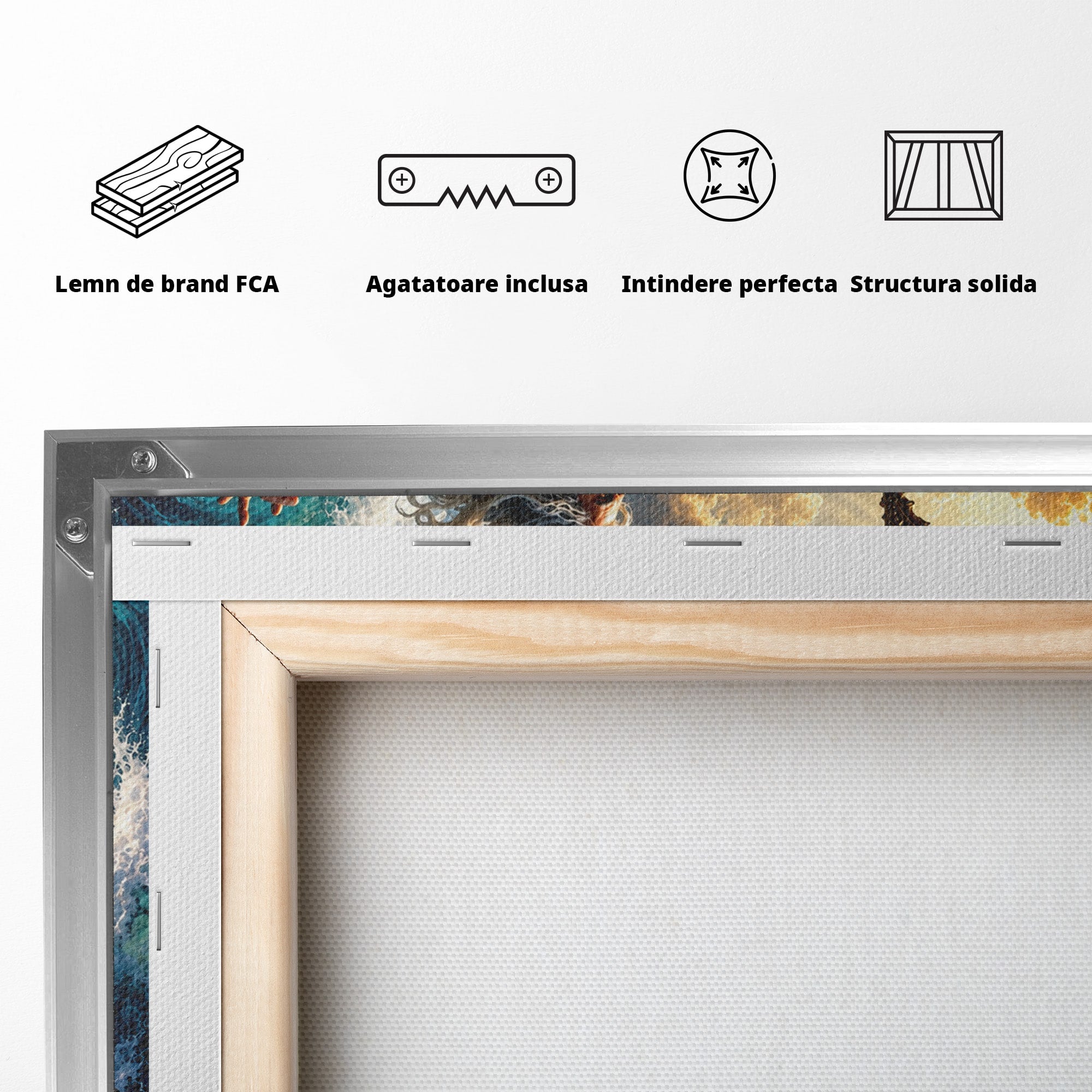 Tablou Canvas Premium LuxCanva® T1016, Poseidon Stapanul Marii, Zeitate, Mare, Valuri, Mitologie, Living, Culori Vibrante