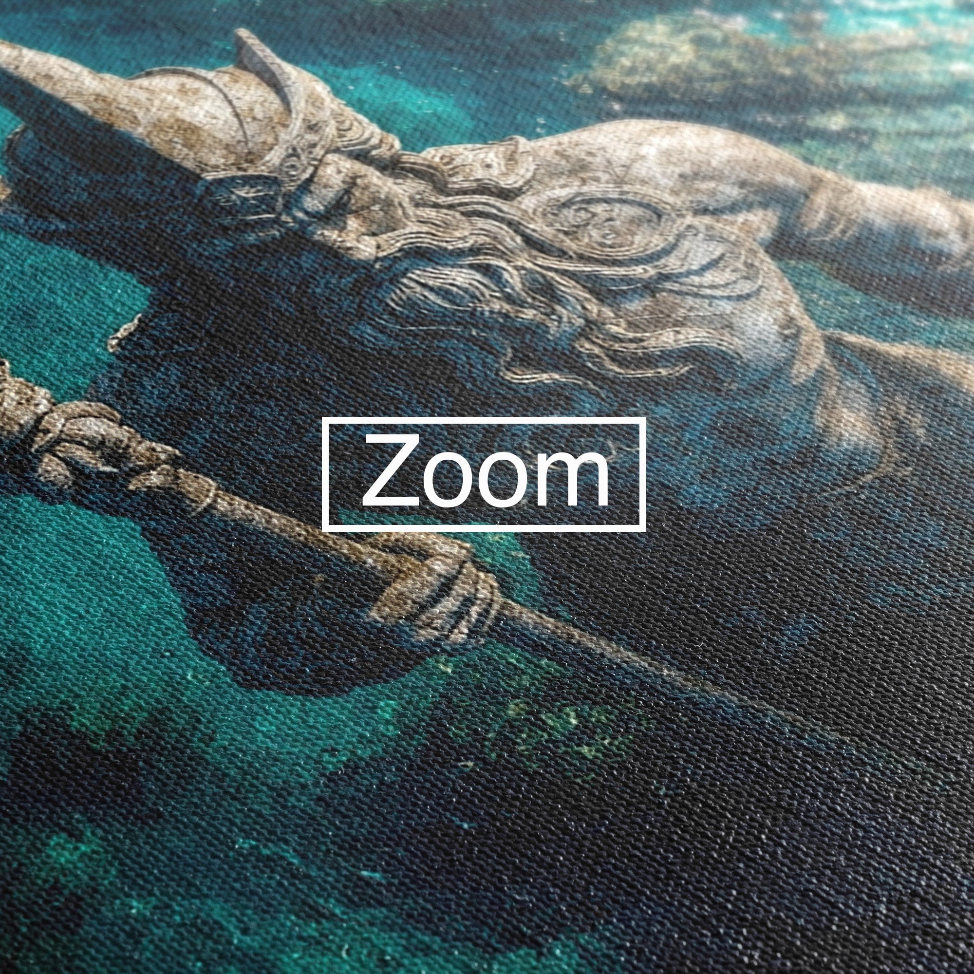 Tablou Canvas Premium LuxCanva® T1021, Poseidon In Adancuri, Poseidon, Statuie, Mare, Mitologie, Ocean, Living, Dormitor, Culori Vibrante