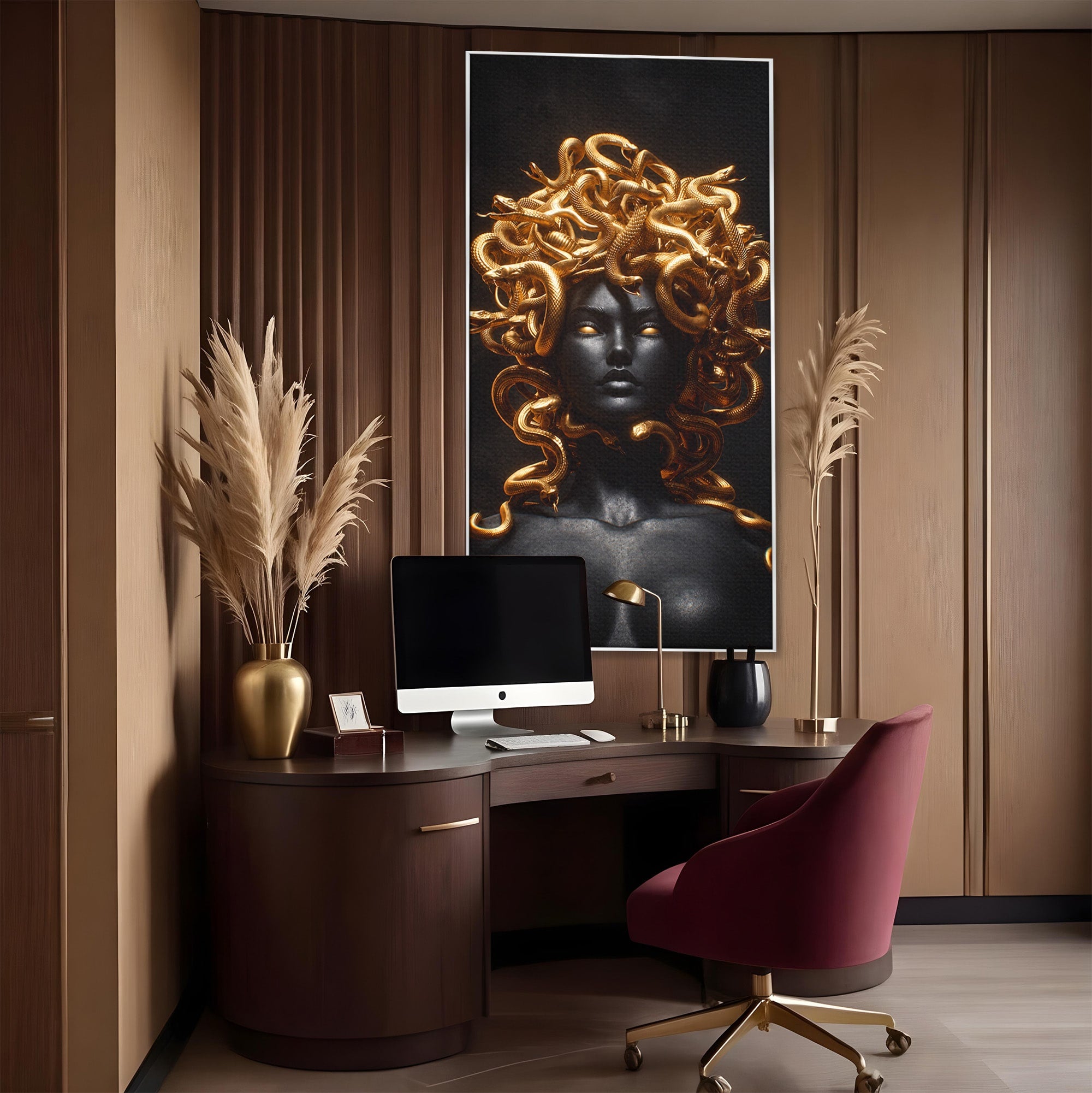 Tablou Canvas Premium LuxCanva® T1022, Meduza Mitologica, Mitologie, Meduza, Portret, Dormitor, Living, Culori Vibrante